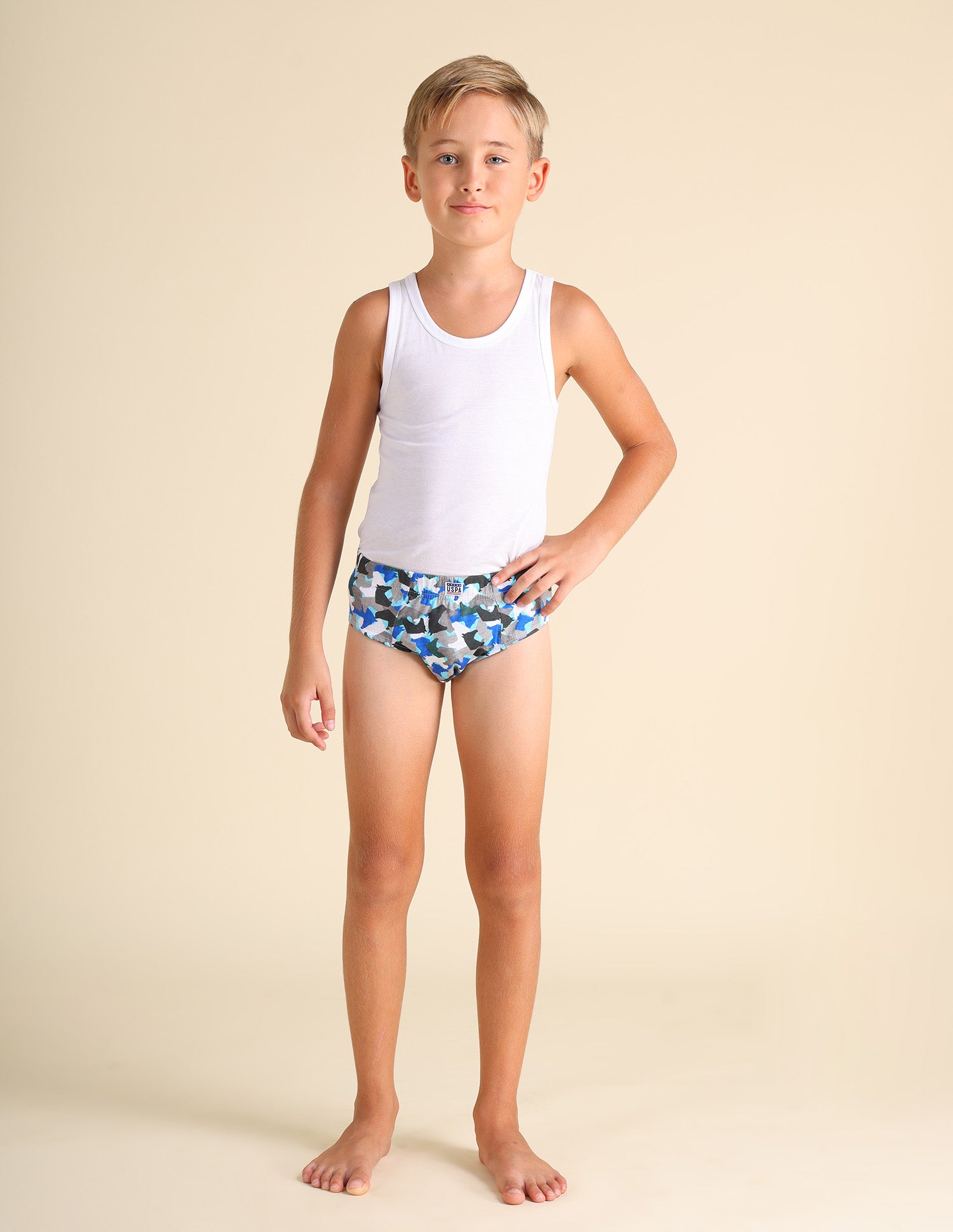 Mid Rise Pure Cotton EKB02 Briefs - Pack Of 3 Navy and Grey - U.S. POLO ASSN. | Large