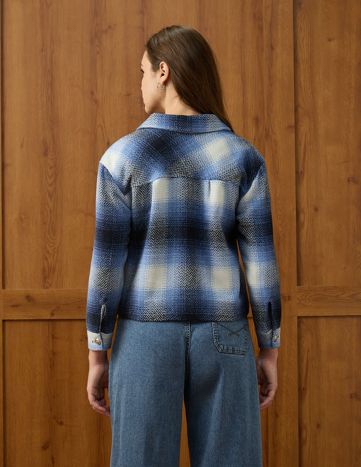 Checked Regular Fit Jacket Blue - U.S. POLO ASSN. | Large