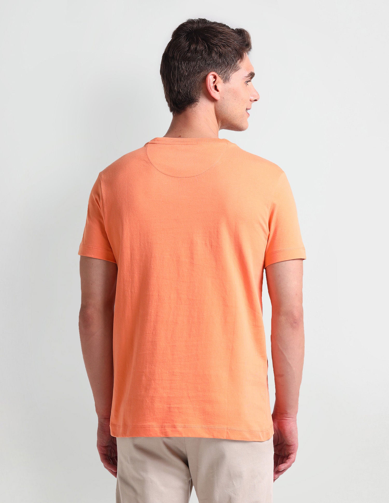 Muscle Fit Brand Print T-Shirt Peach - U.S. POLO ASSN. | Large