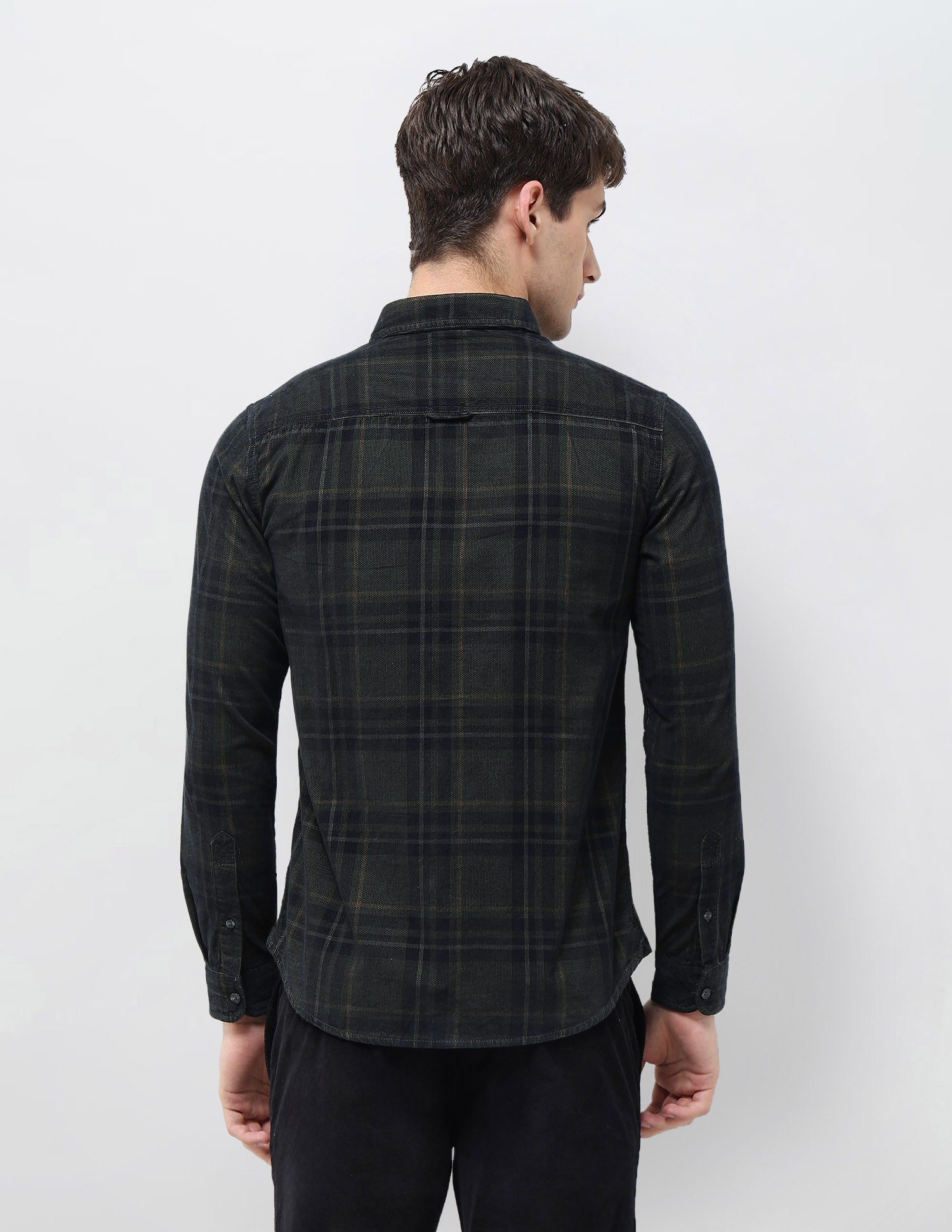 Tartan Checked Corduroy Shirt Olive - U.S. POLO ASSN. | Large