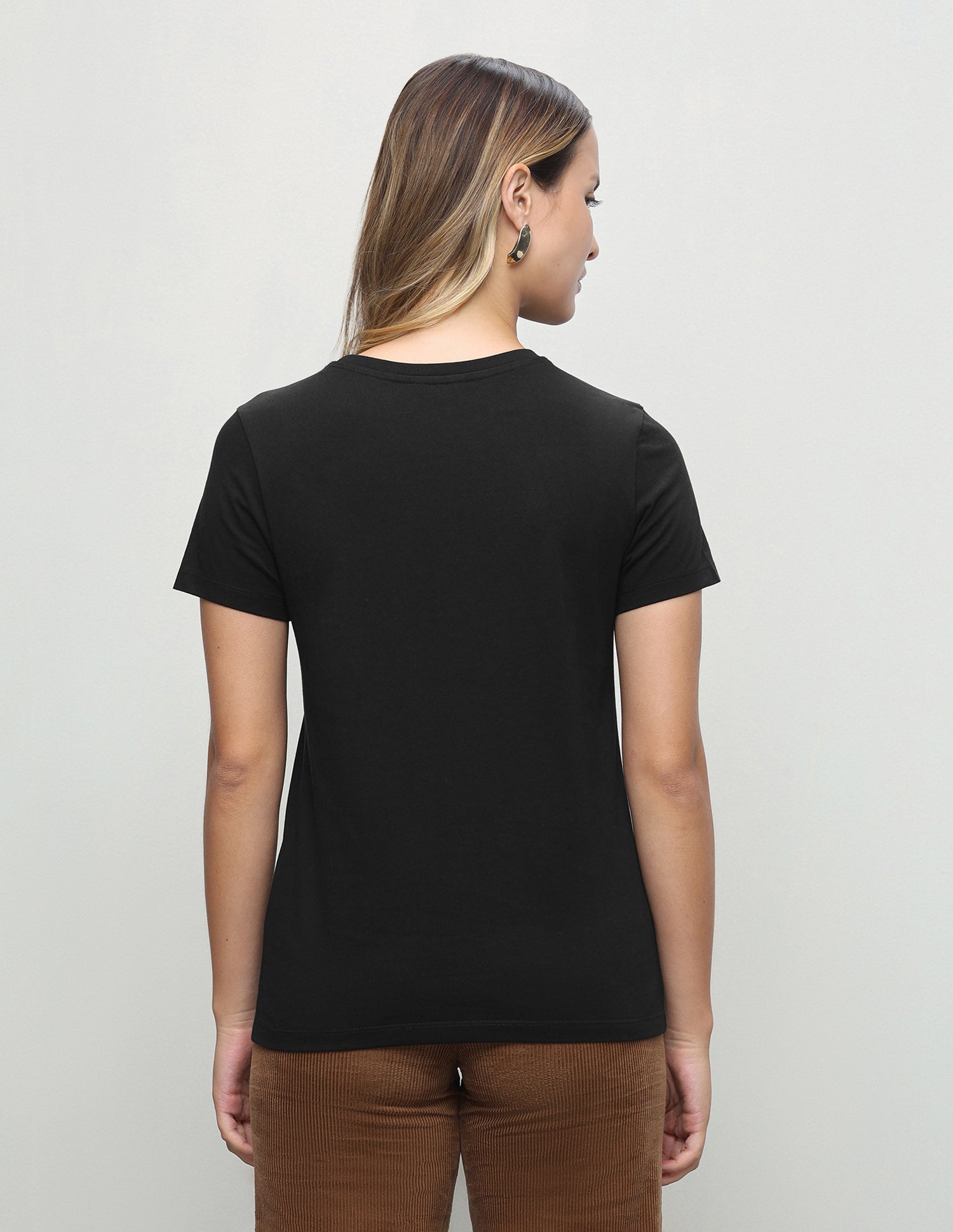 Brand Embellished Regular Fit T-Shirt Black - U.S. Polo Assn. India | Large