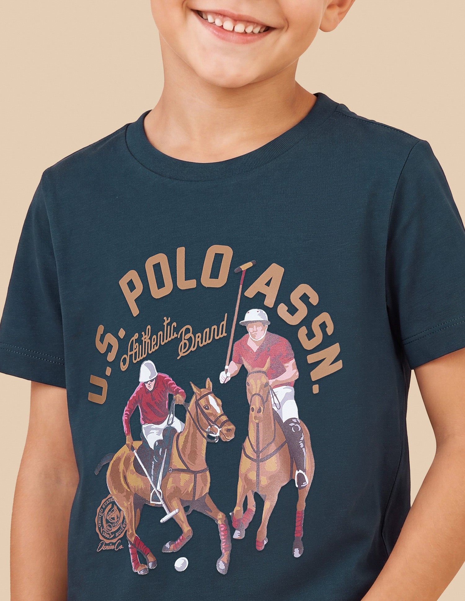 Graphic Brand Printed Regular Fit T-Shirt Teal - U.S. Polo Assn. India | Large