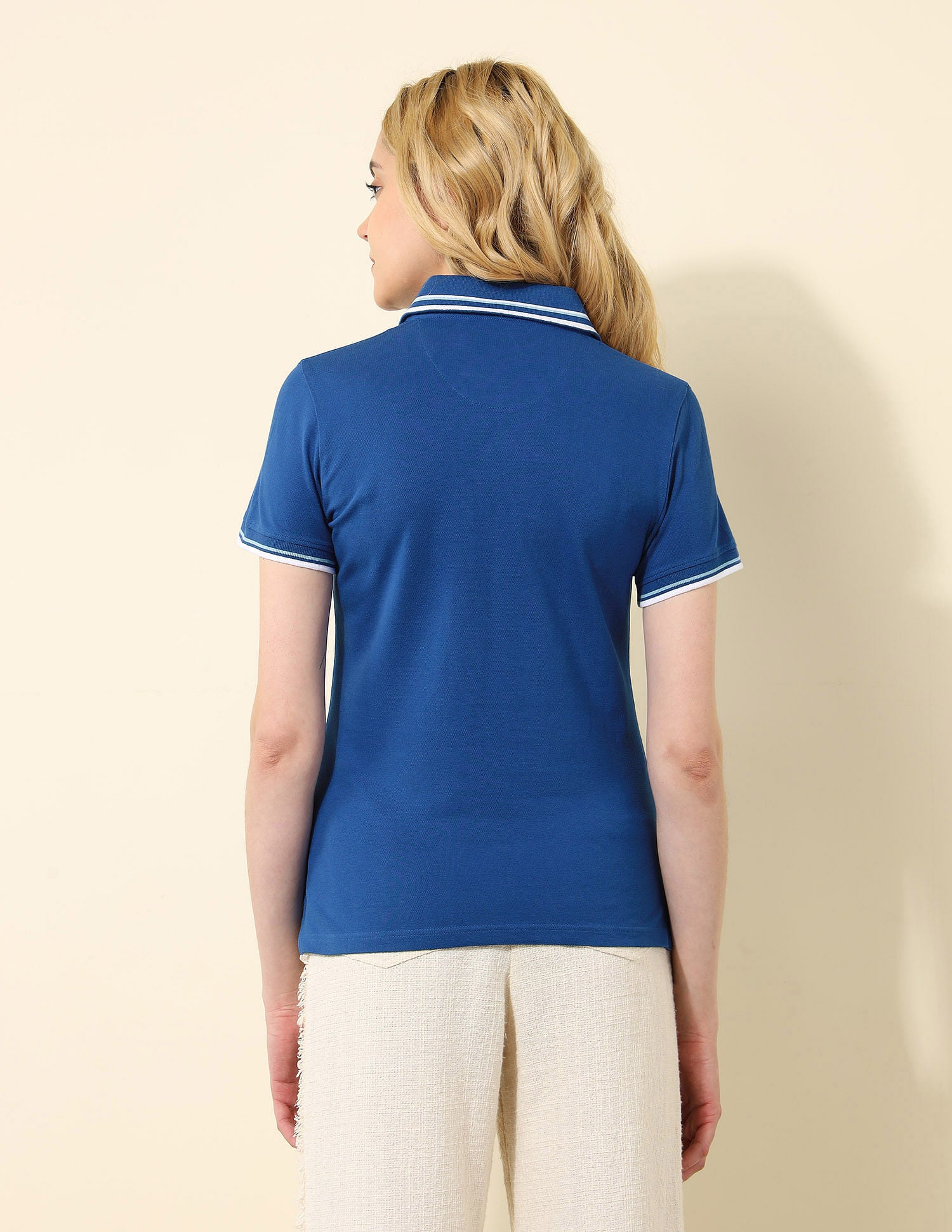 Tipped Collar Regular Fit Polo Shirt Blue - U.S. Polo Assn. India | Large