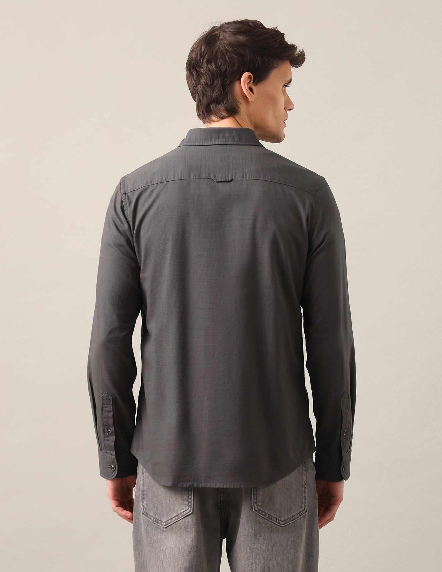 Solid Regular Fit Shirt Grey - U.S. Polo Assn. India | Large