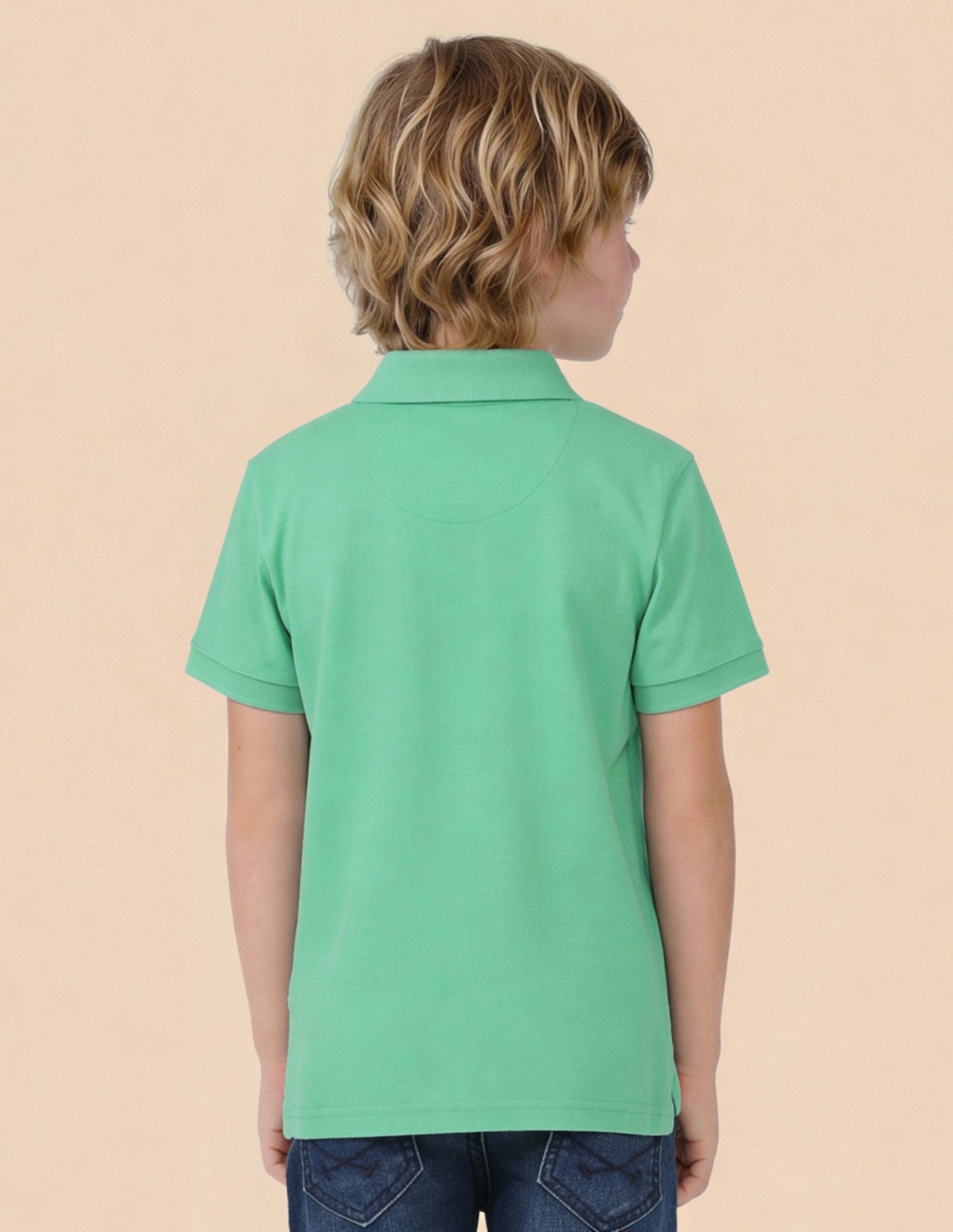 Pure Cotton Solid Polo Shirt Green - U.S. Polo Assn. India | Large