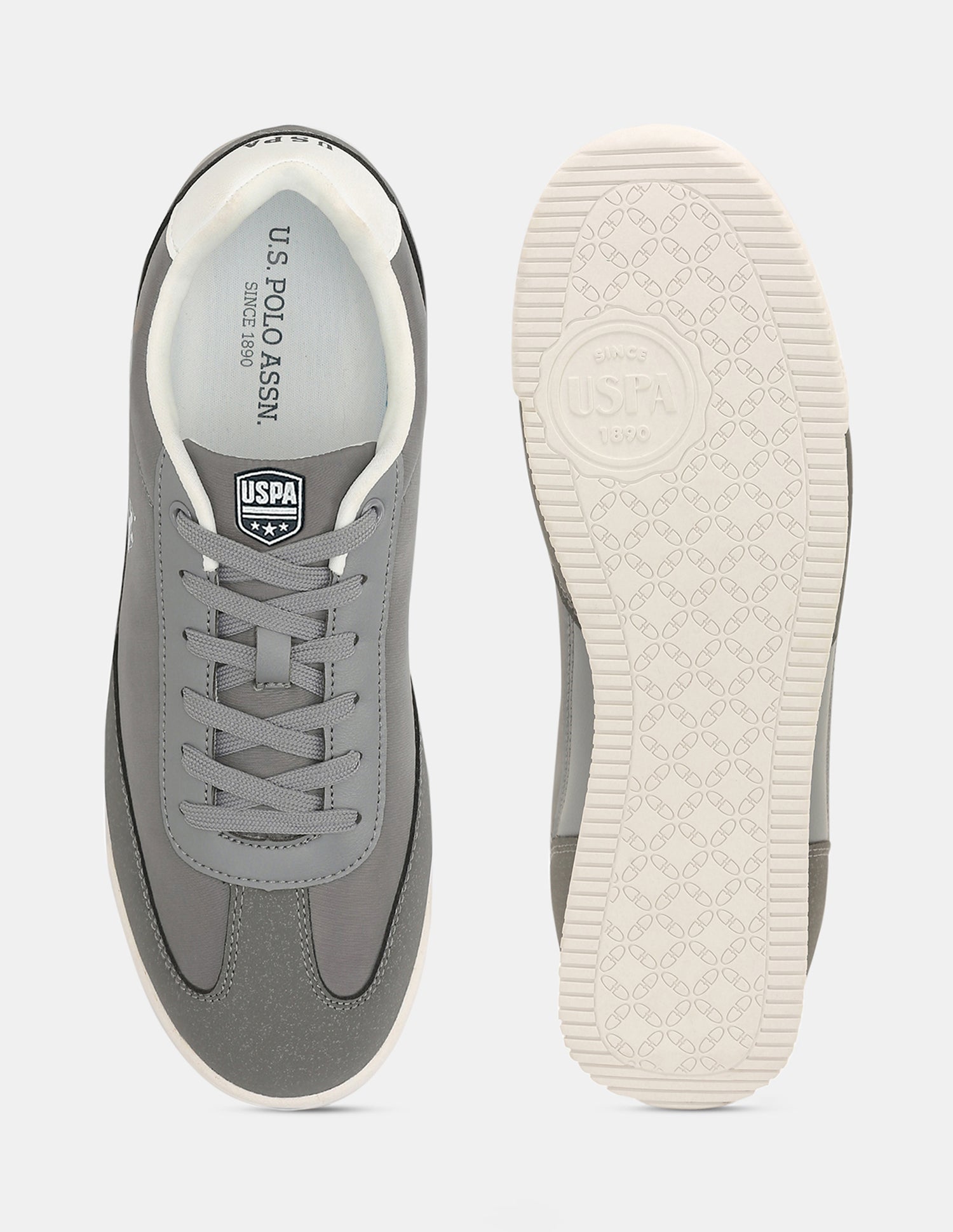 Men Solid Treviri Sneakers Grey - U.S. Polo Assn. India | Large