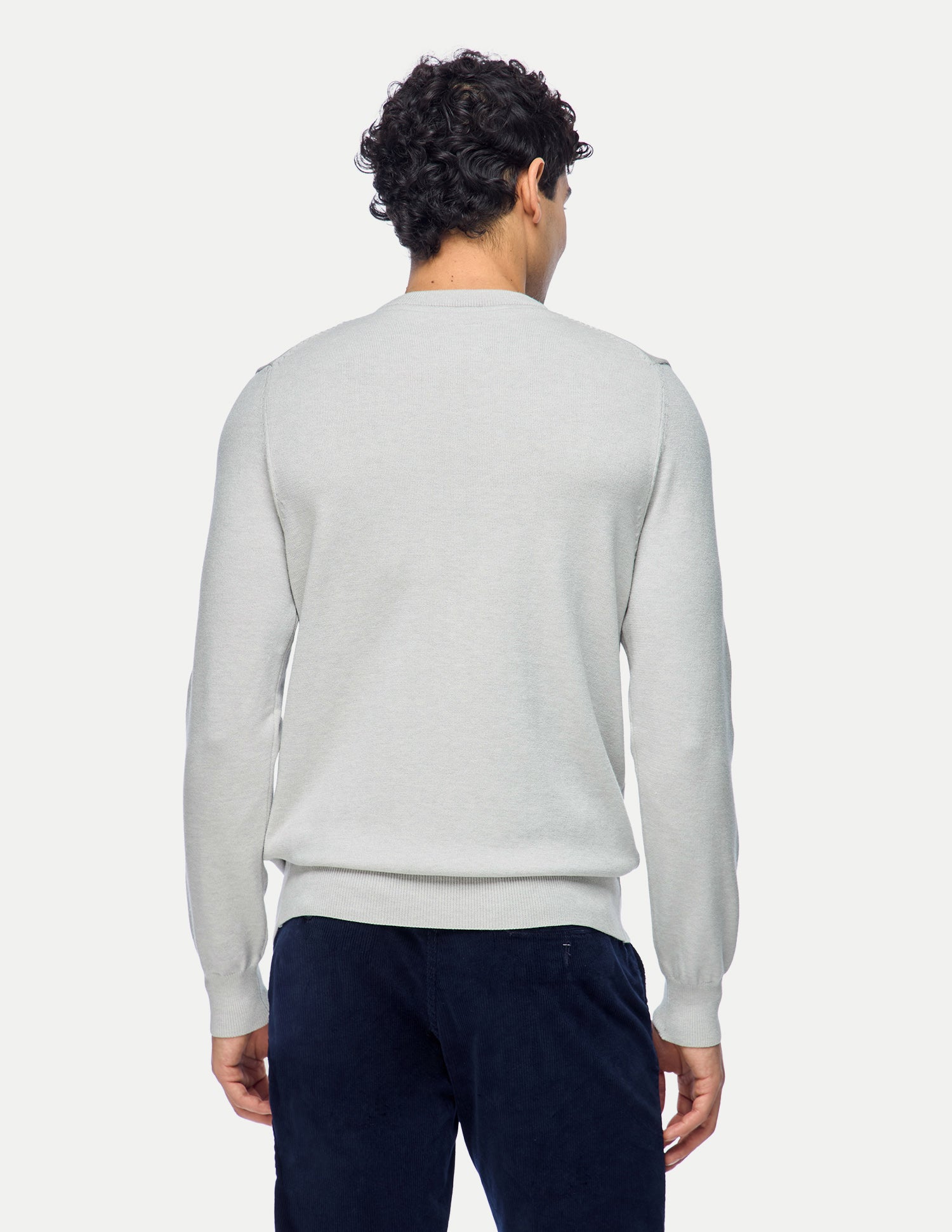 Brand Embossed Regular Fit Sweater Light Grey - U.S. Polo Assn. India | Large