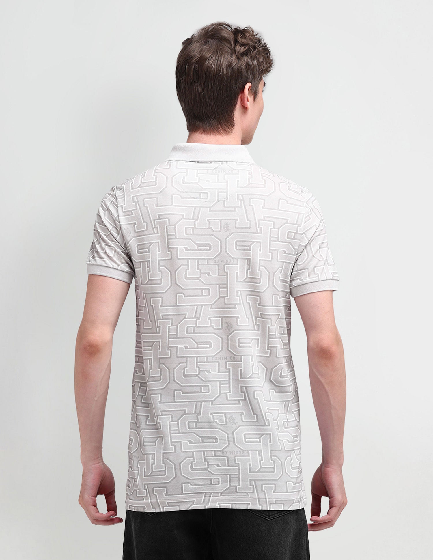 Muscle Fit Typography Polo Shirt Light-Grey - U.S. Polo Assn. India | Large