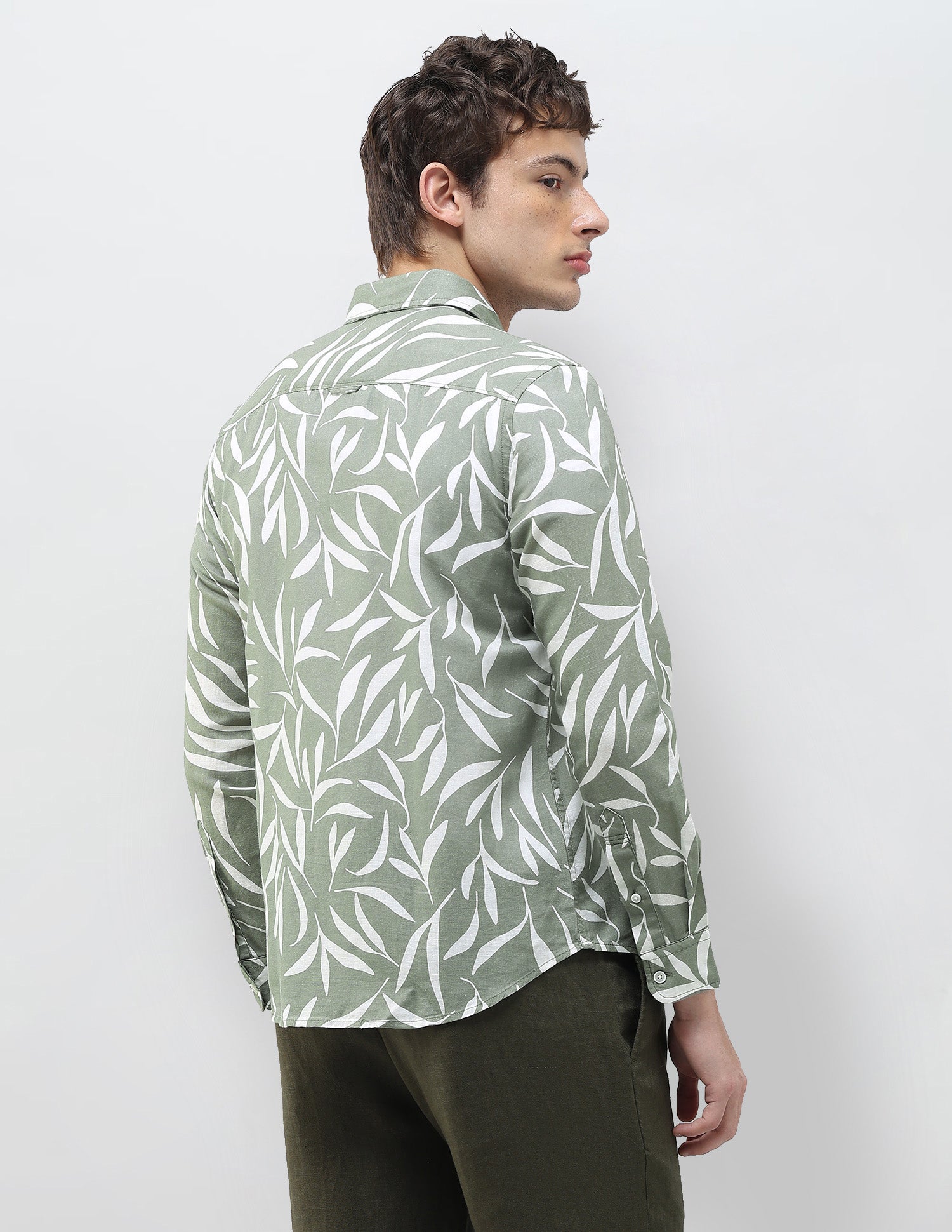 Tropical Printed Regular Fit Shirt Light Green - U.S. Polo Assn. India | Large