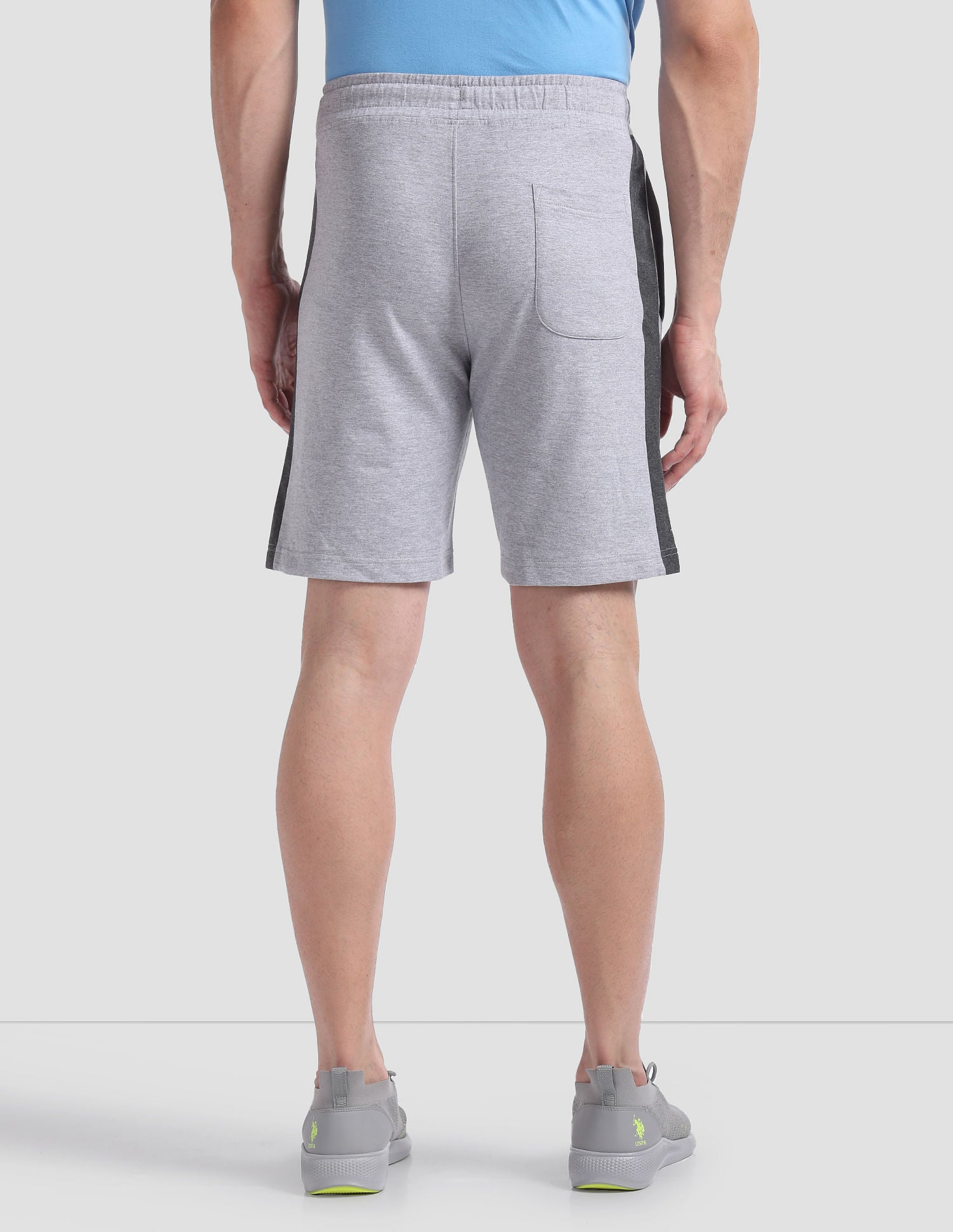 Panelled Cotton OES01 Lounge Shorts - Pack Of 1 Light Grey - U.S. POLO ASSN. | Large