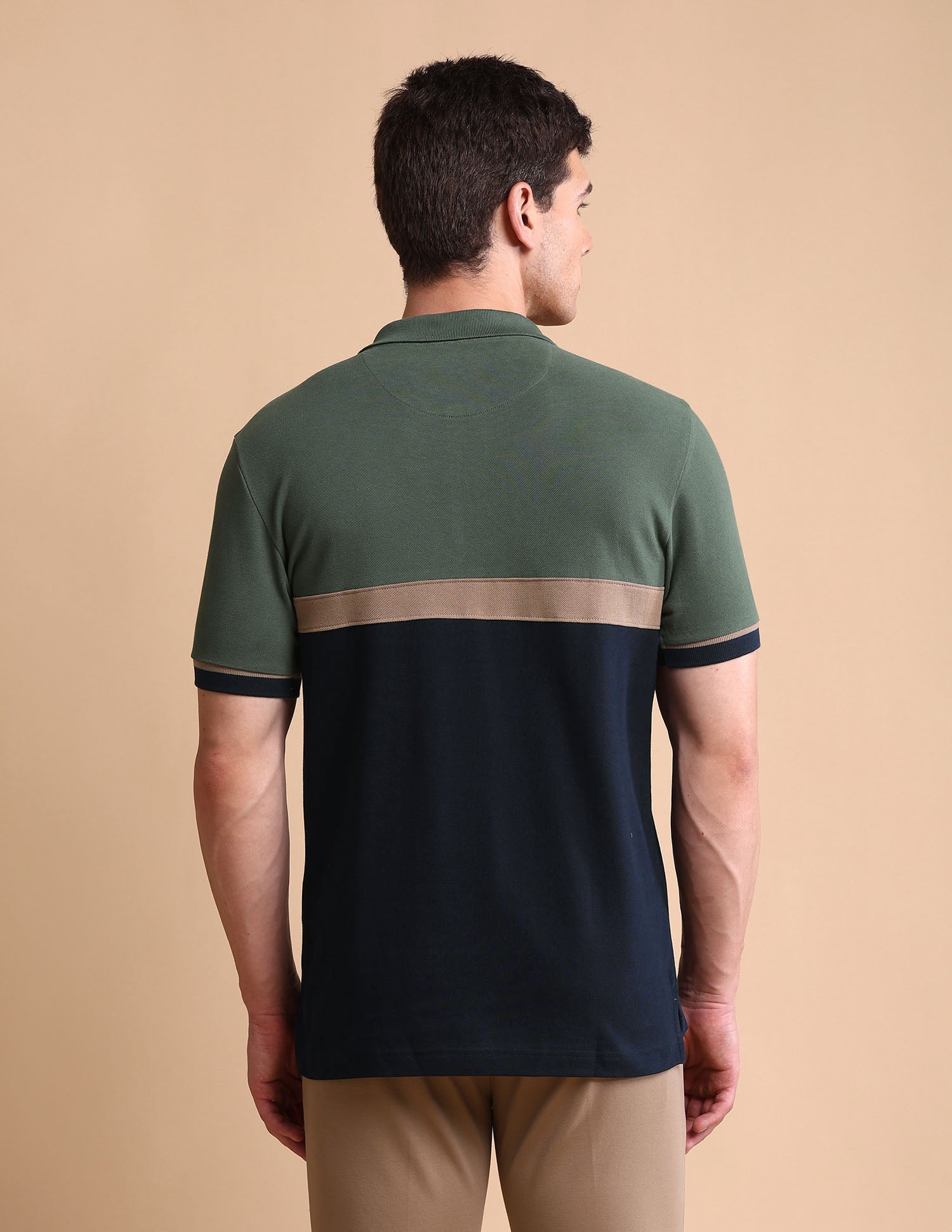 Colourblocked Slim Fit Polo Shirt Olive - U.S. POLO ASSN. | Large