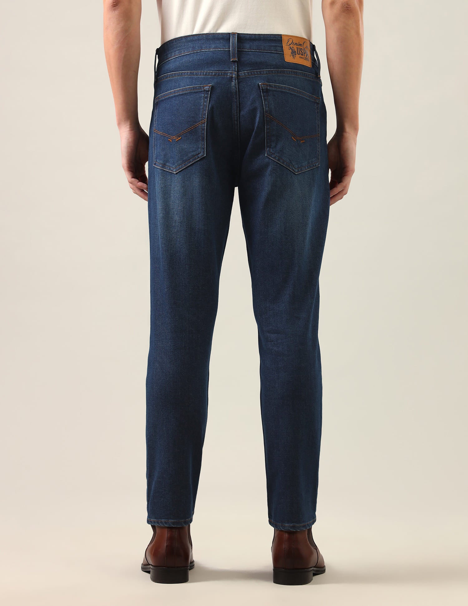 Cole Comfort Cropped Fit Blue Jeans Blue - U.S. Polo Assn. India | Large