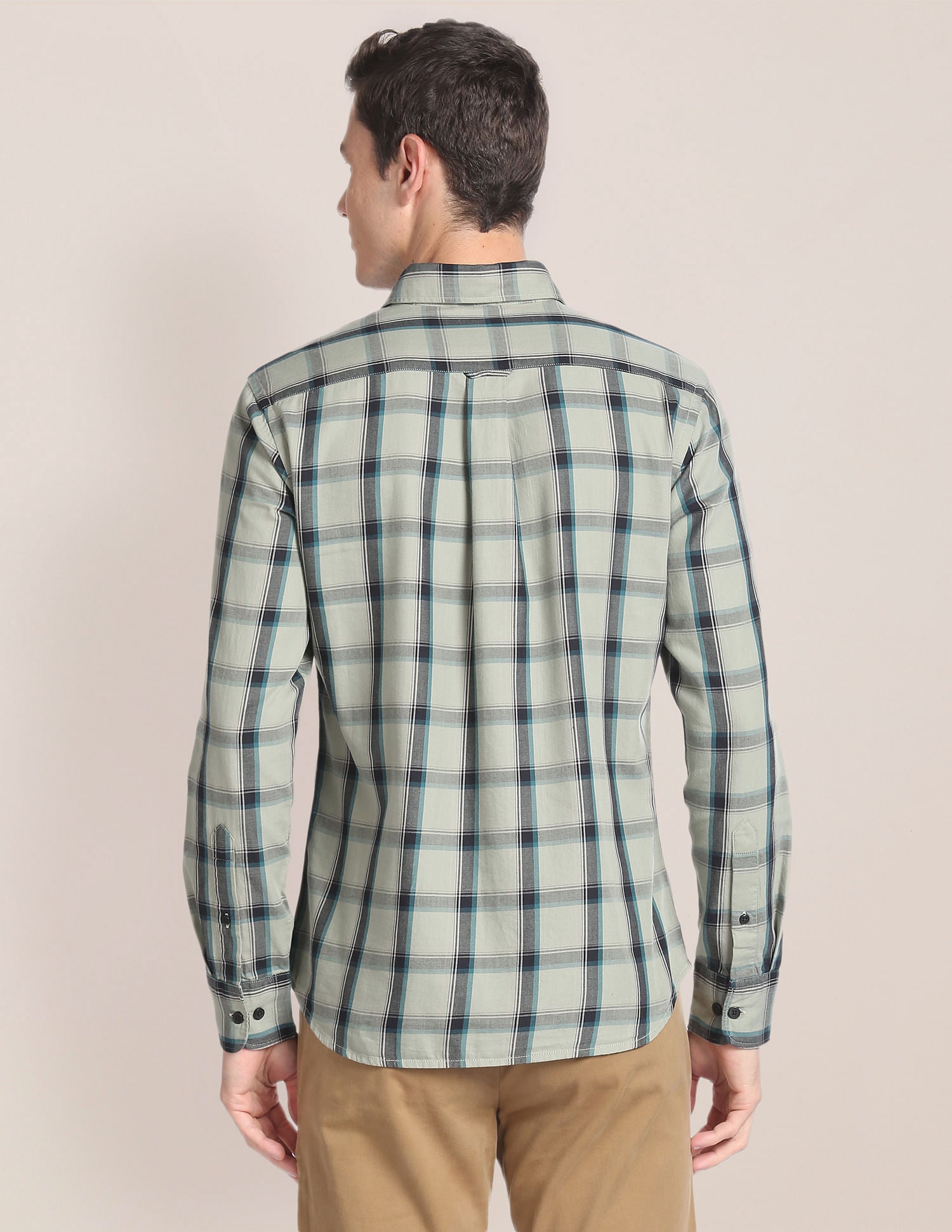 Tartan Check Twill Shirt Light Olive - U.S. Polo Assn. India | Large