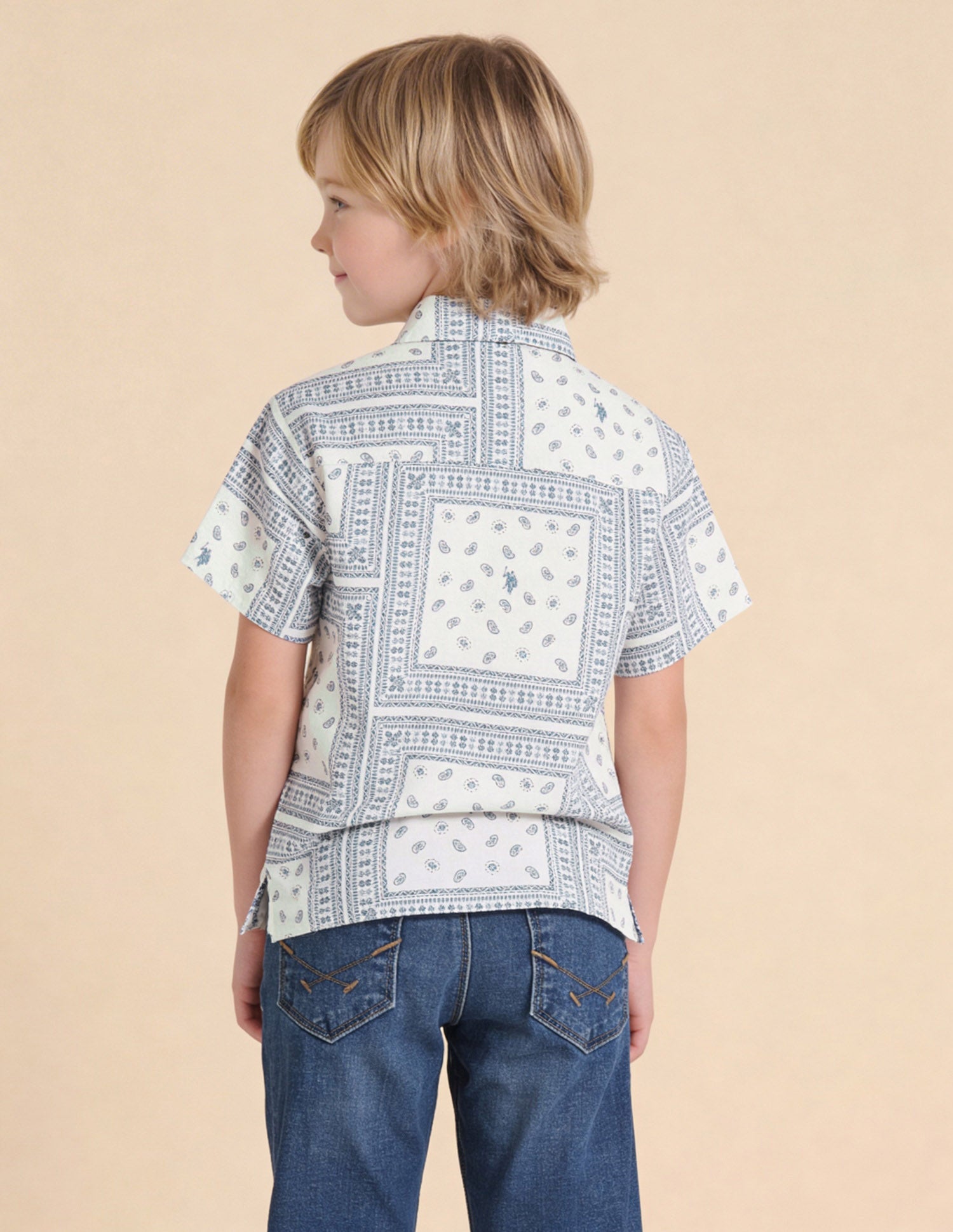 Paisley Printed Dobby Shirt Blue - U.S. Polo Assn. India | Large