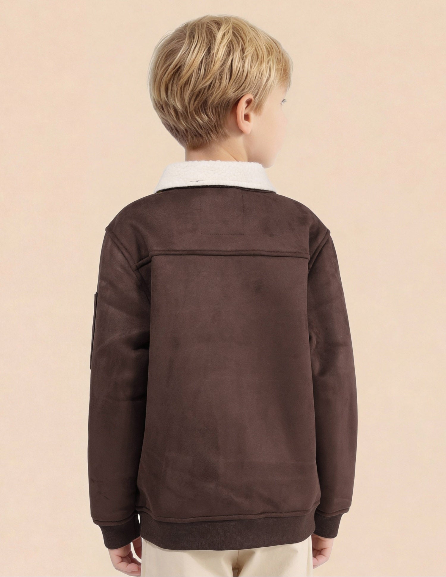 Boys Solid Bomber Jacket Brown - U.S. Polo Assn. India | Large