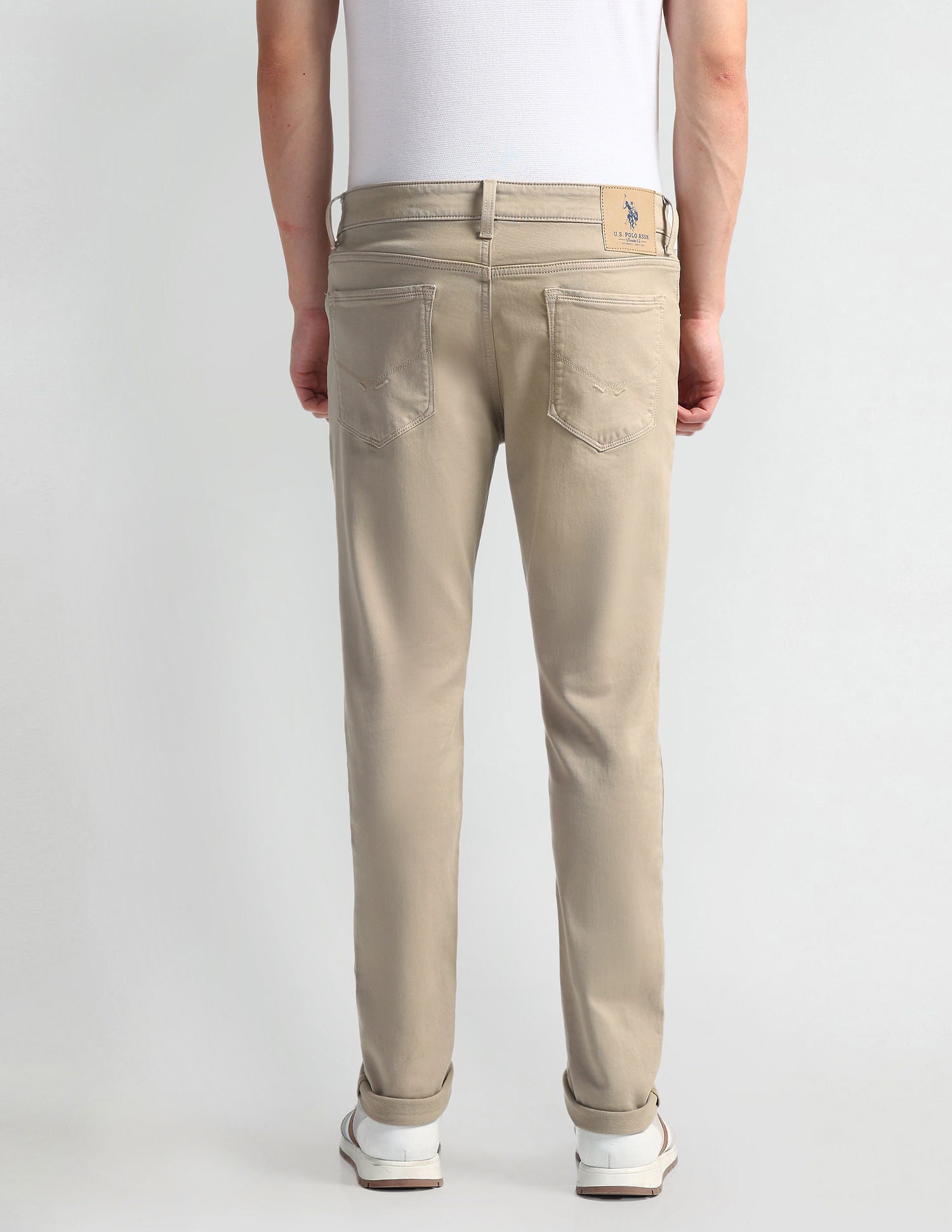 Harold Slim Straight Fit Beige Jeans Beige - U.S. Polo Assn. India | Large