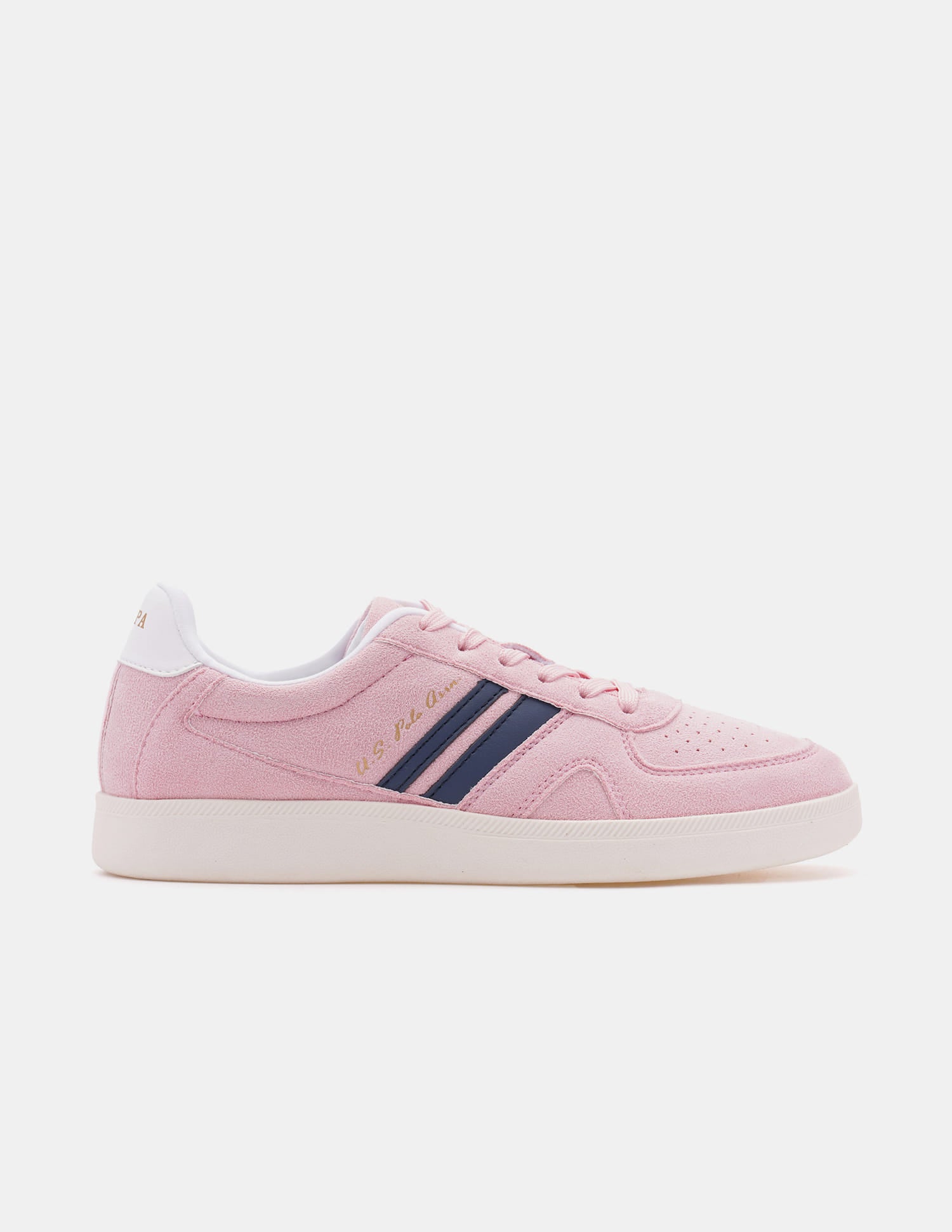 Women Round Toe Edda Striped Sneakers Pink - U.S. Polo Assn. India | Large