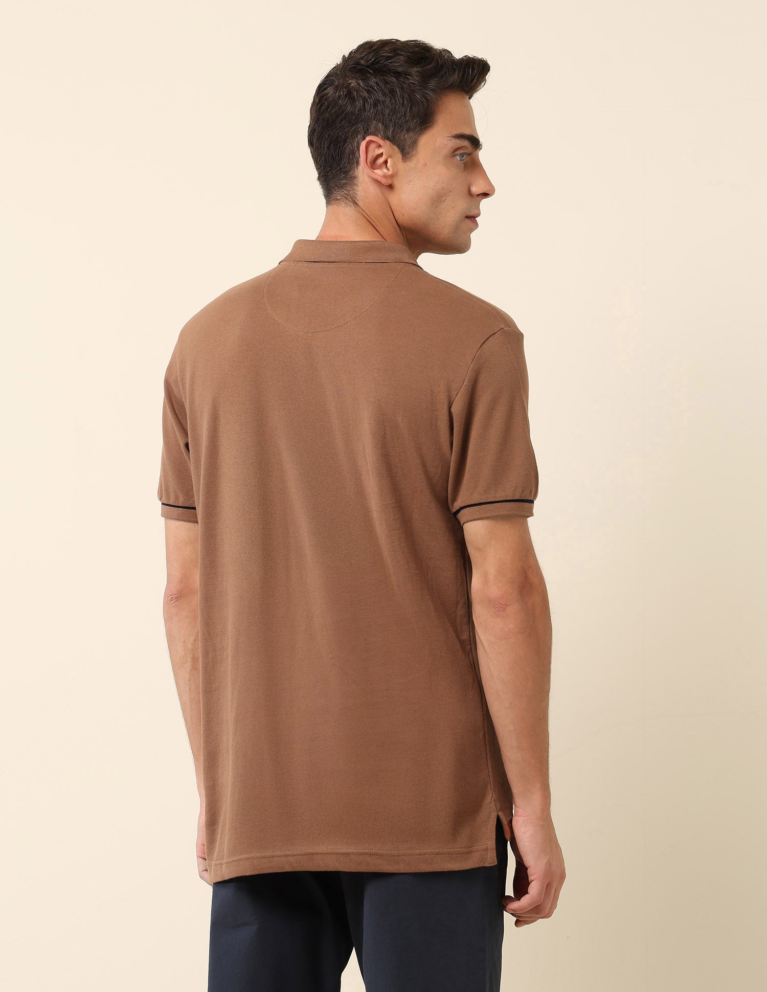 Pure Cotton Slim Fit Polo Shirt Brown - U.S. Polo Assn. India | Large