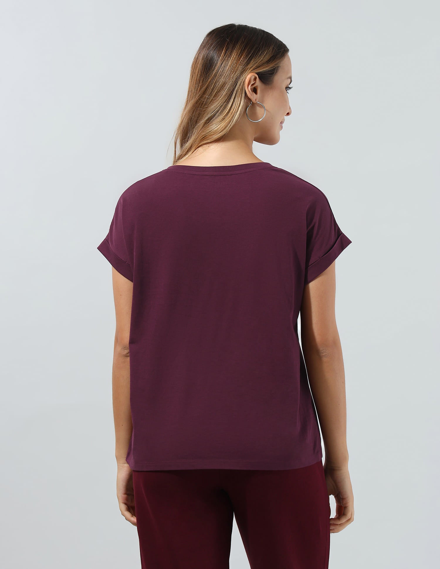 Solid Regular Fit T-Shirt Wine - U.S. Polo Assn. India | Large