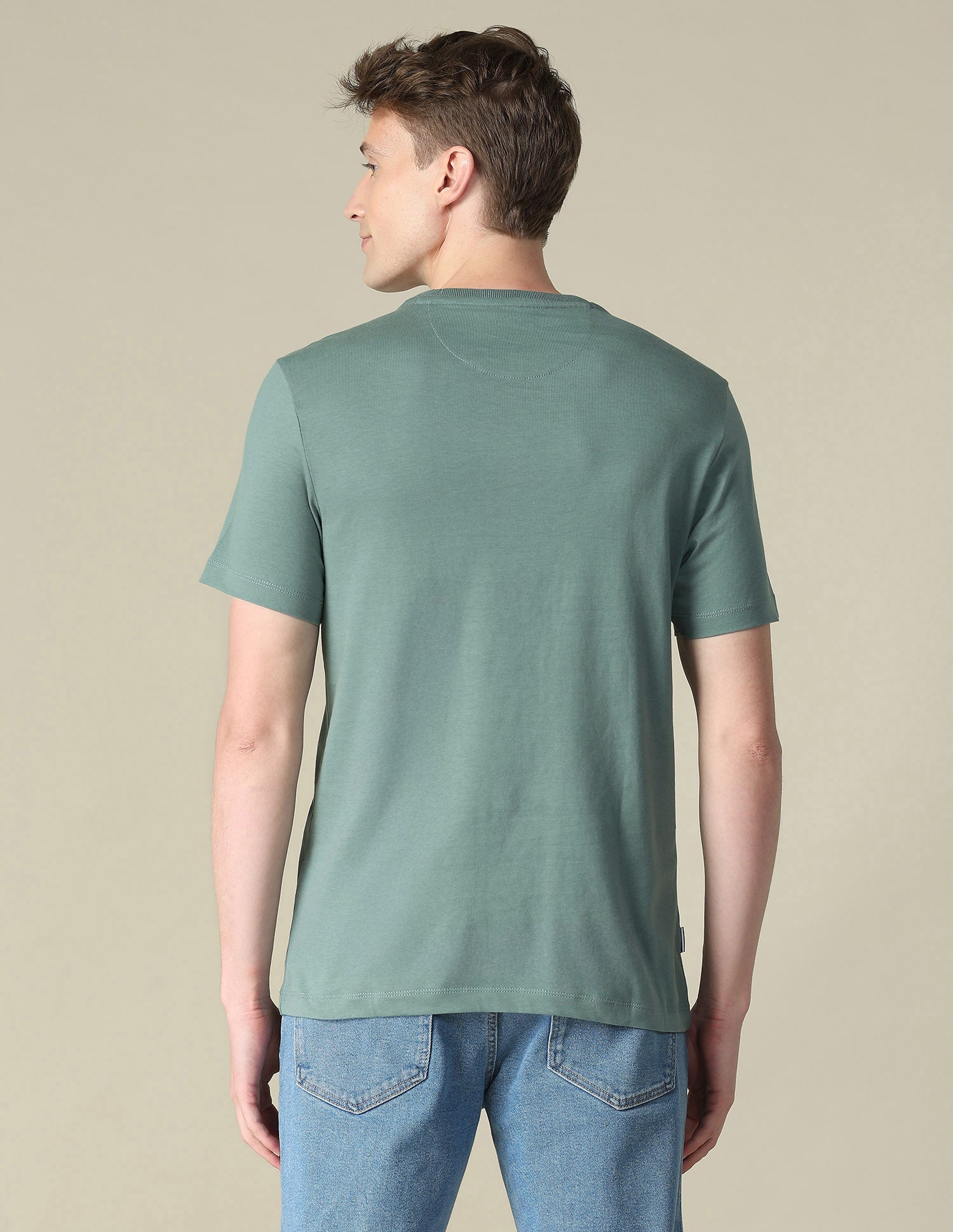 Graphic Brand Printed Slim Fit T-Shirt Light Green - U.S. Polo Assn. India | Large