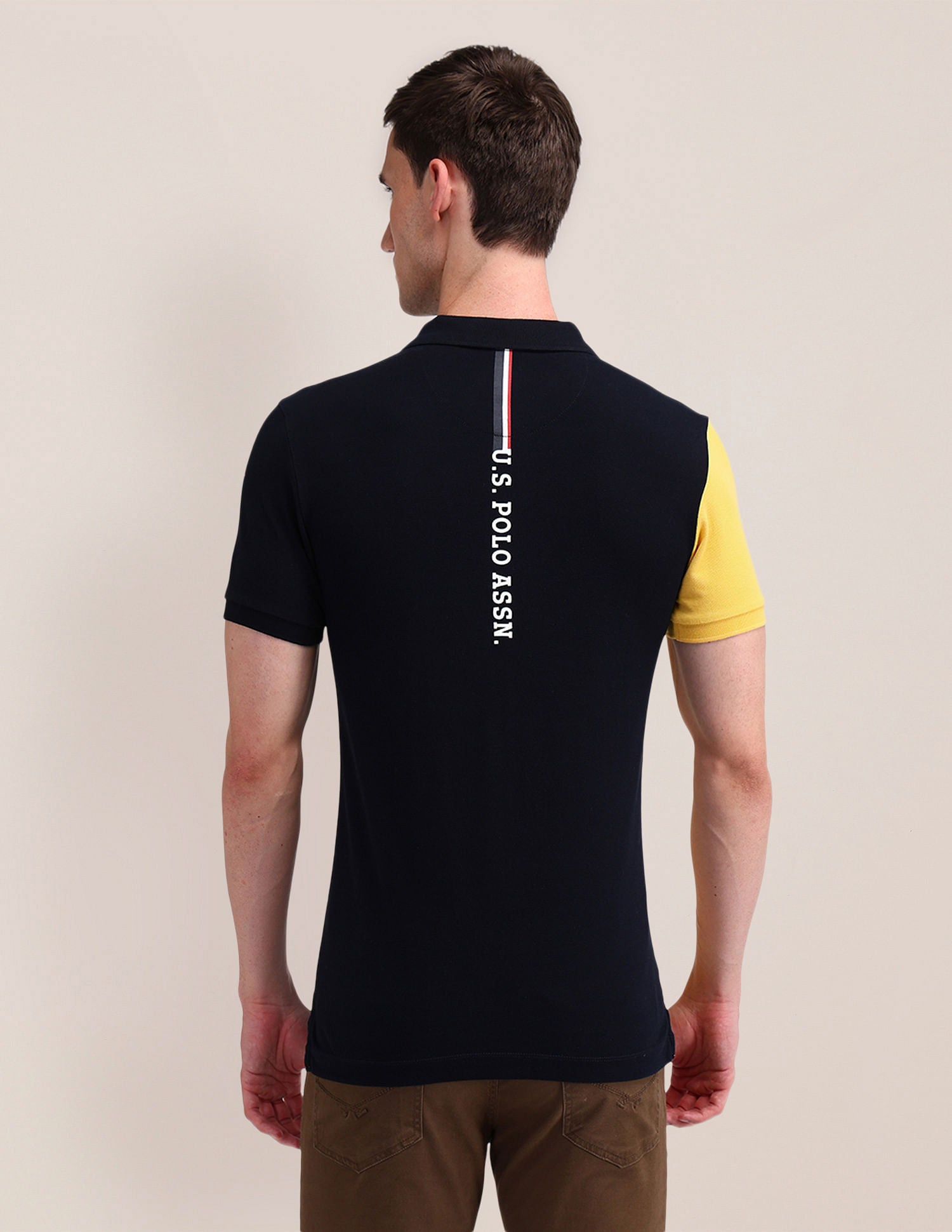 Slim Fit Colourblocked Polo Shirt Navy - U.S. Polo Assn. India | Large
