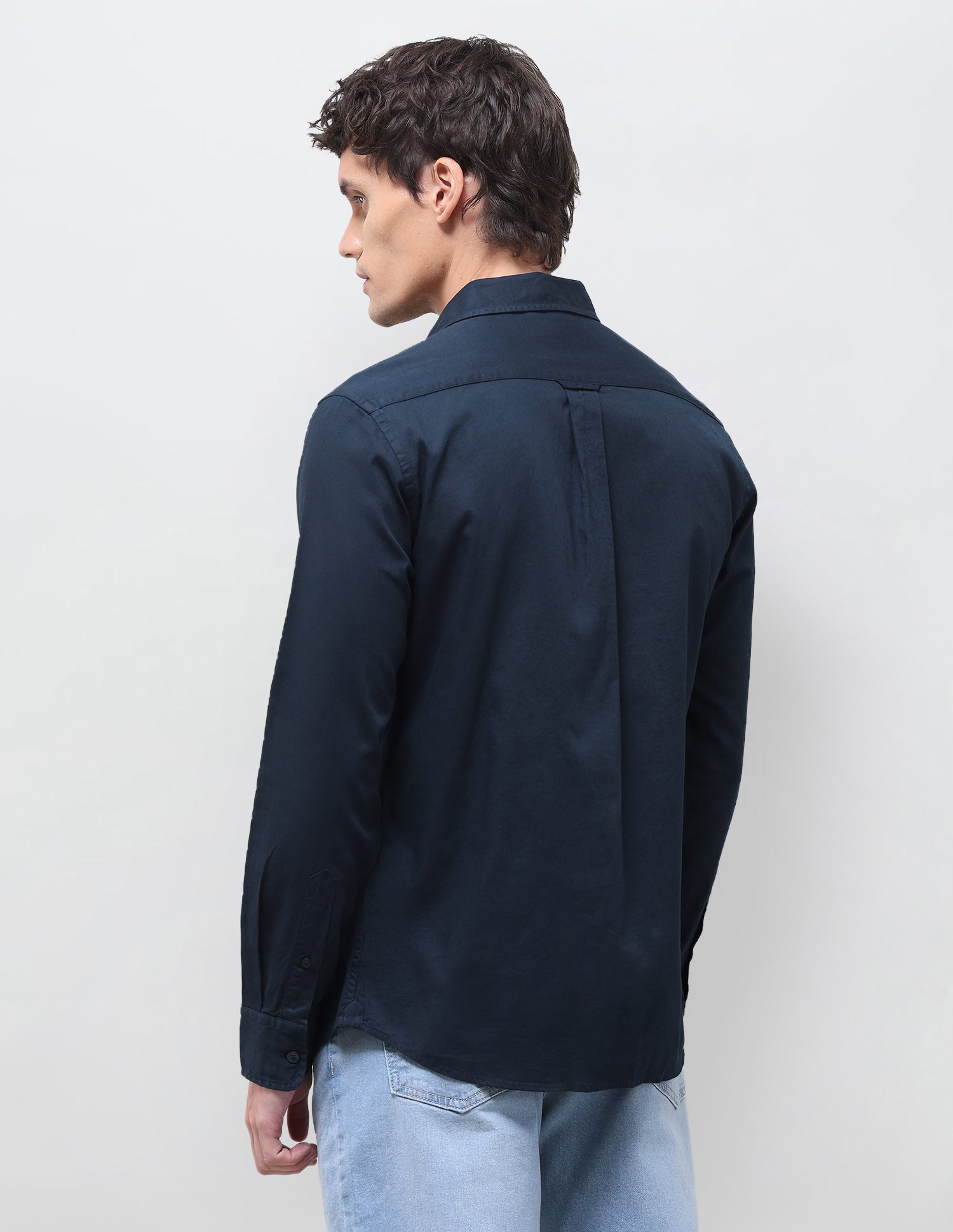 Solid Tailored Fit Shirt Navy - U.S. Polo Assn. India | Large