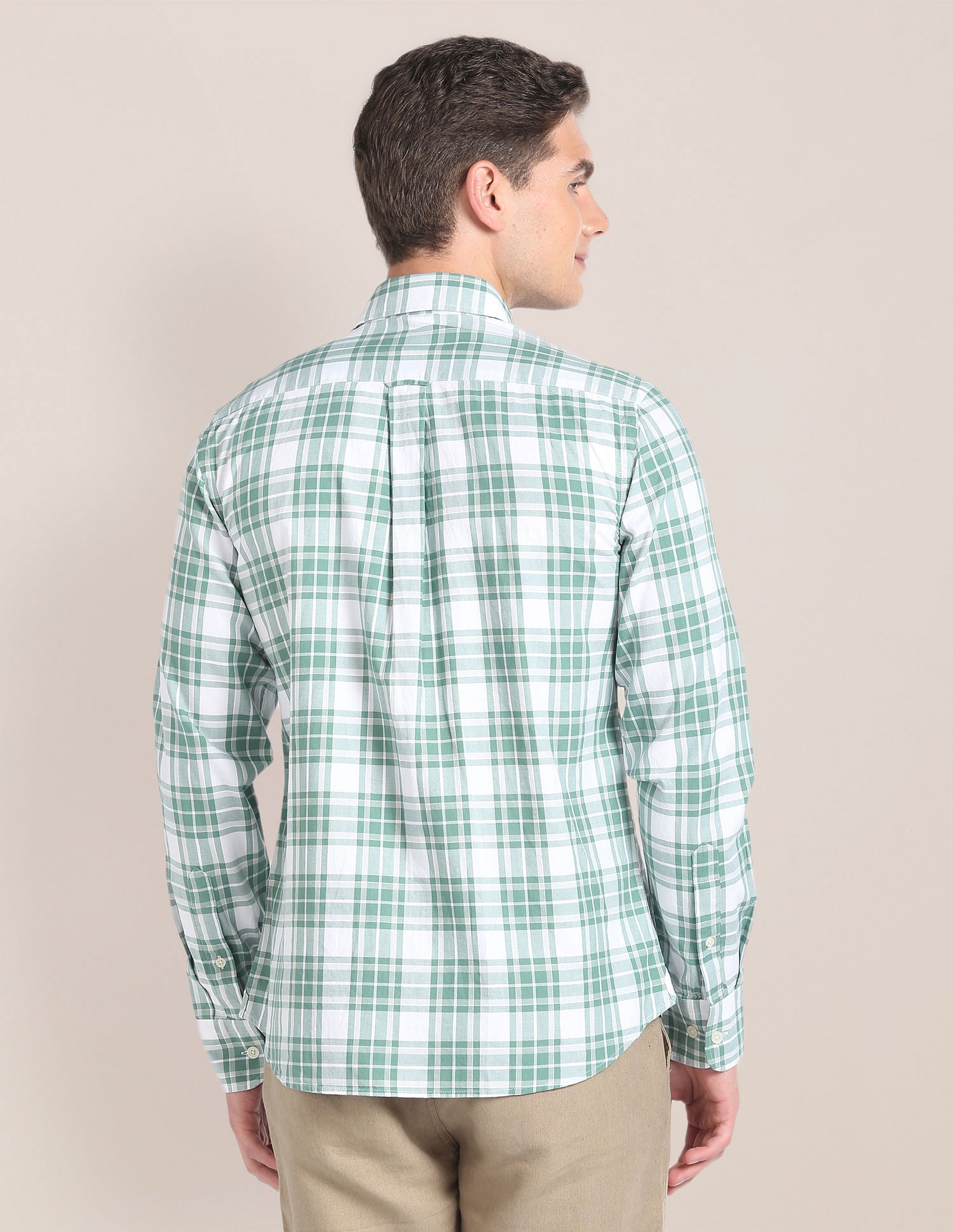 Tartan Check Cotton Shirt Green - U.S. Polo Assn. India | Large