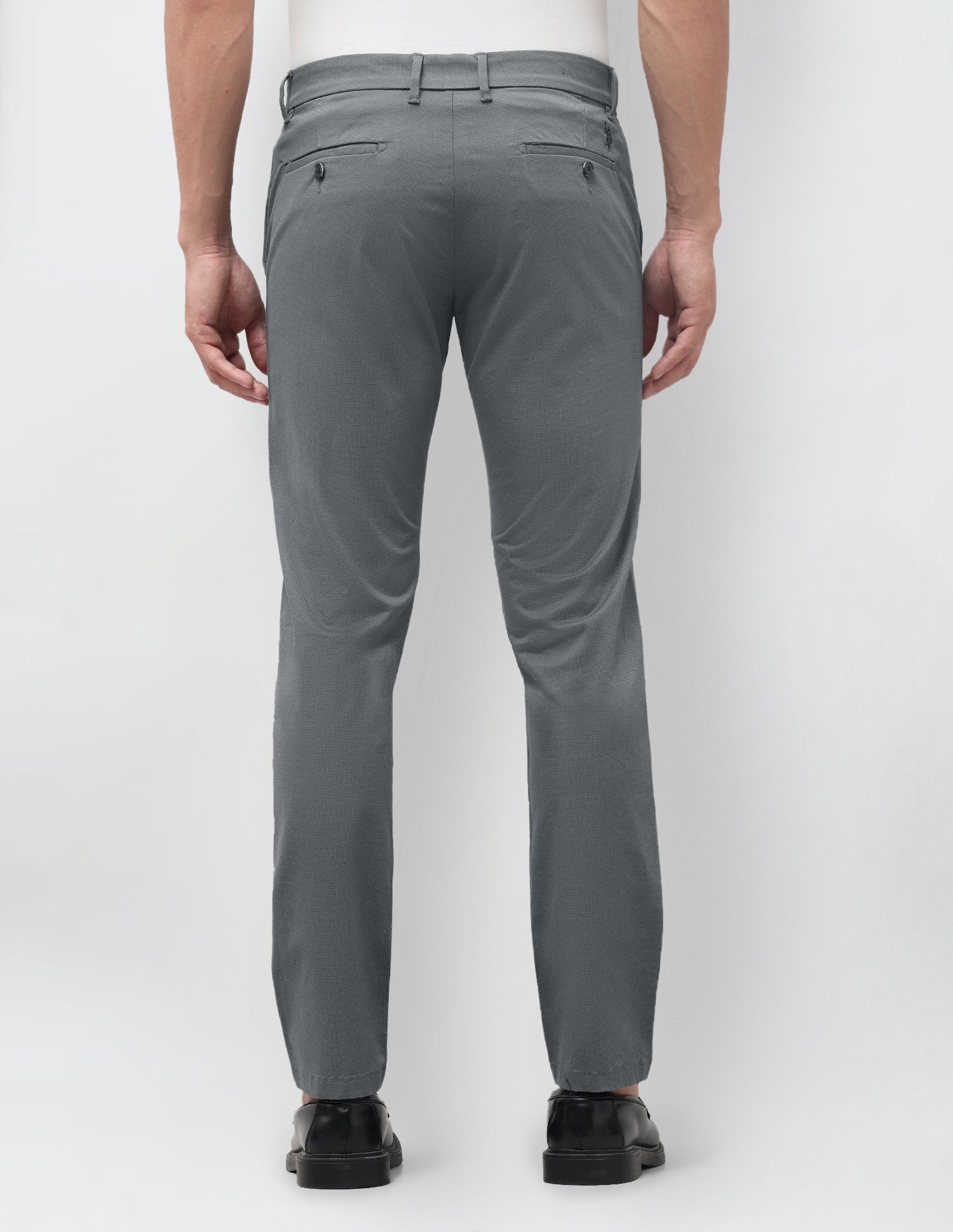 Austin Slim Fit All Over Printed Trousers Charcoal - U.S. Polo Assn. India | Large