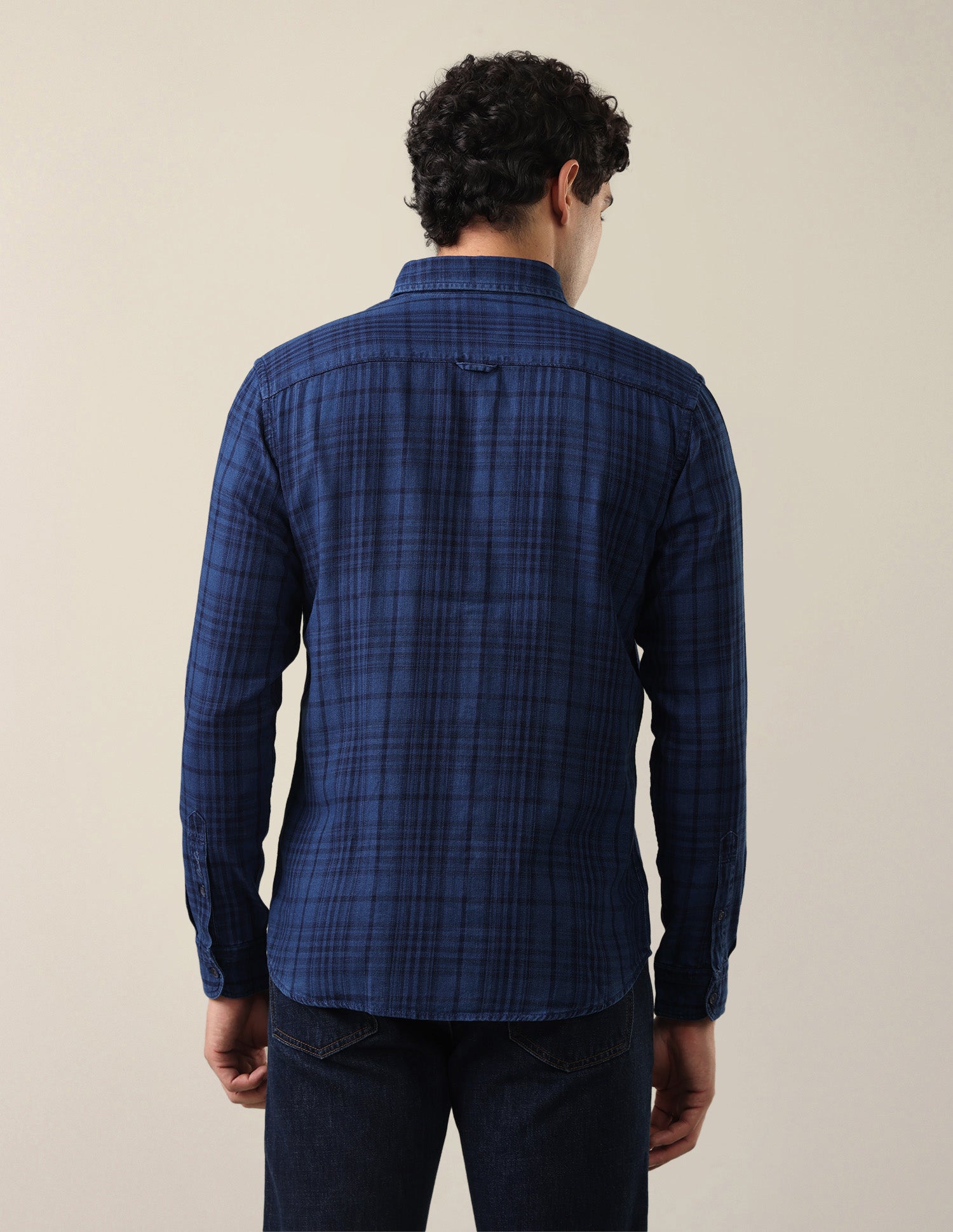 Twill Plaid Checked Shirt Dark Indigo - U.S. Polo Assn. India | Large