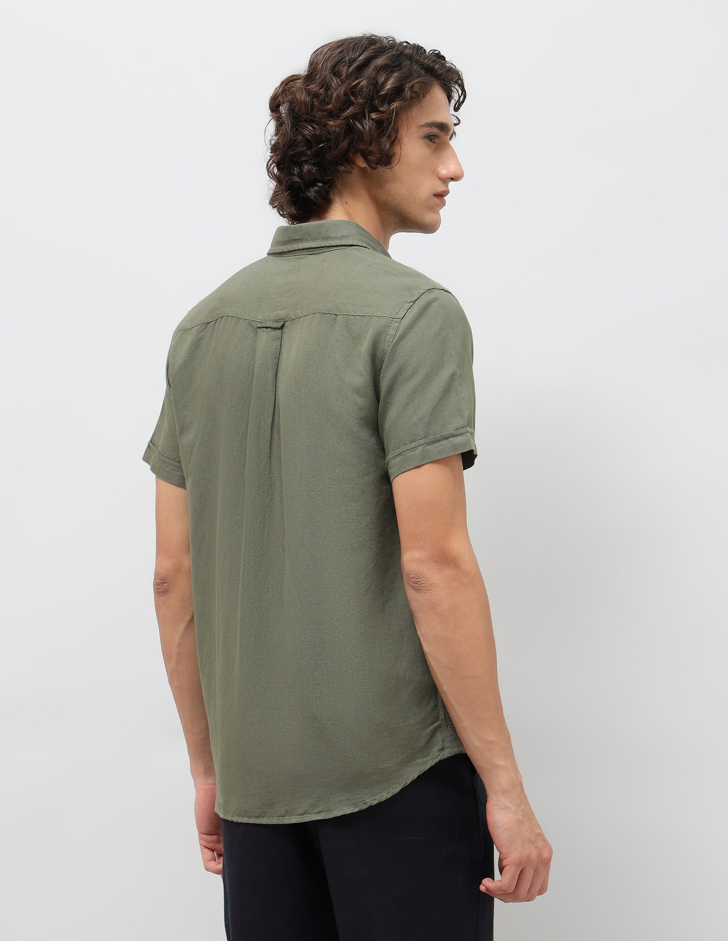 Solid Regular Fit Shirt Olive - U.S. Polo Assn. India | Large