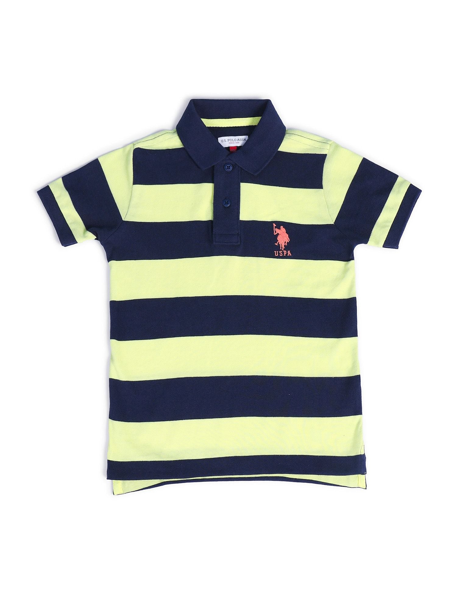 Boys Horizontal Stripes Polo Shirt Green - U.S. POLO ASSN. | Large