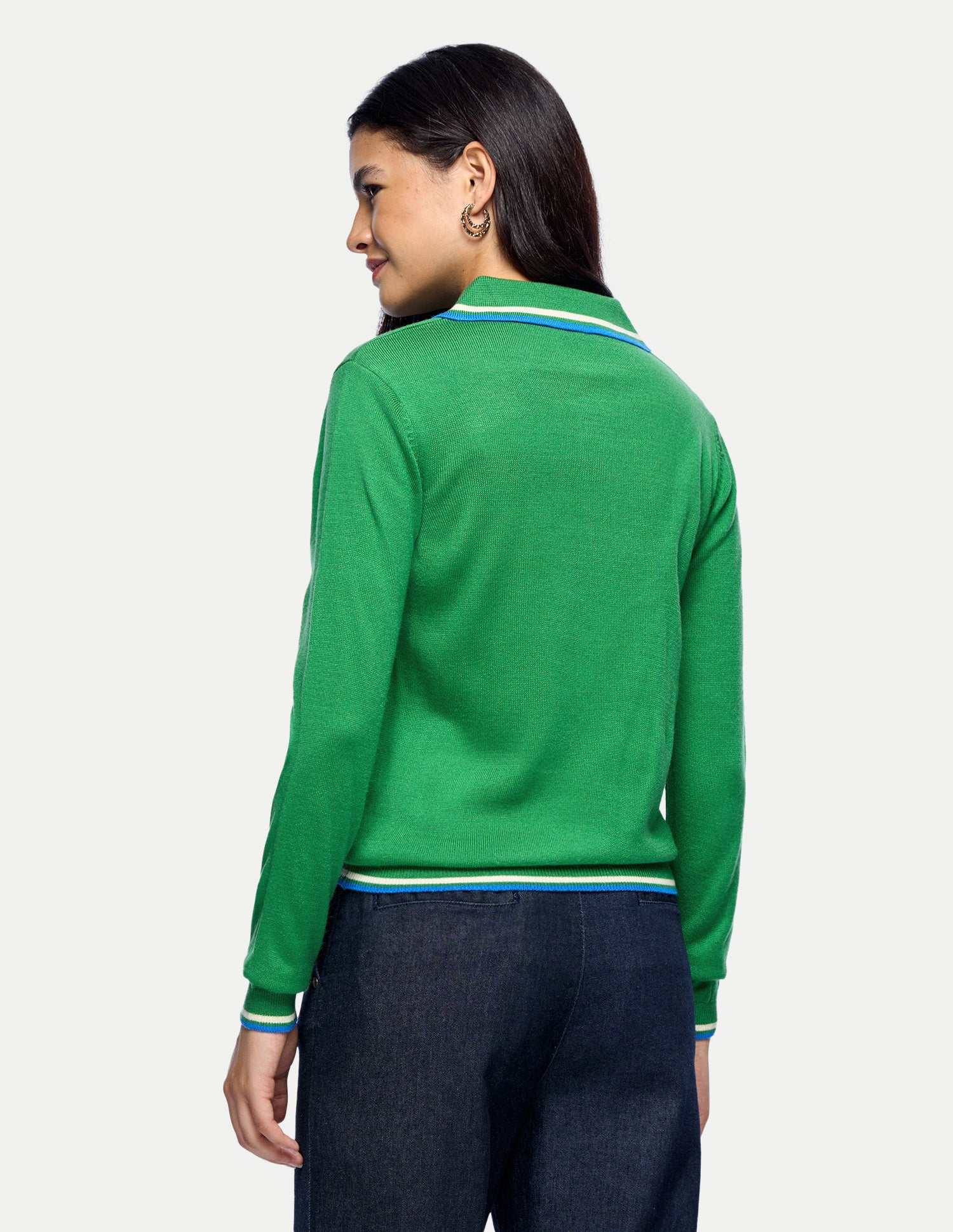 Solid Regular Fit Sweater Green - U.S. Polo Assn. India | Large