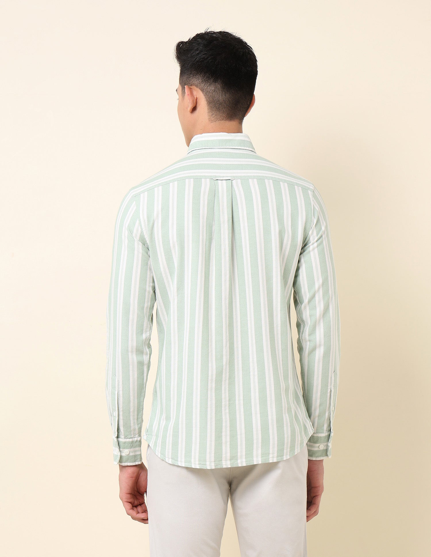 Vertical Striped Oxford Button-Down Shirt Green - U.S. Polo Assn. India | Large