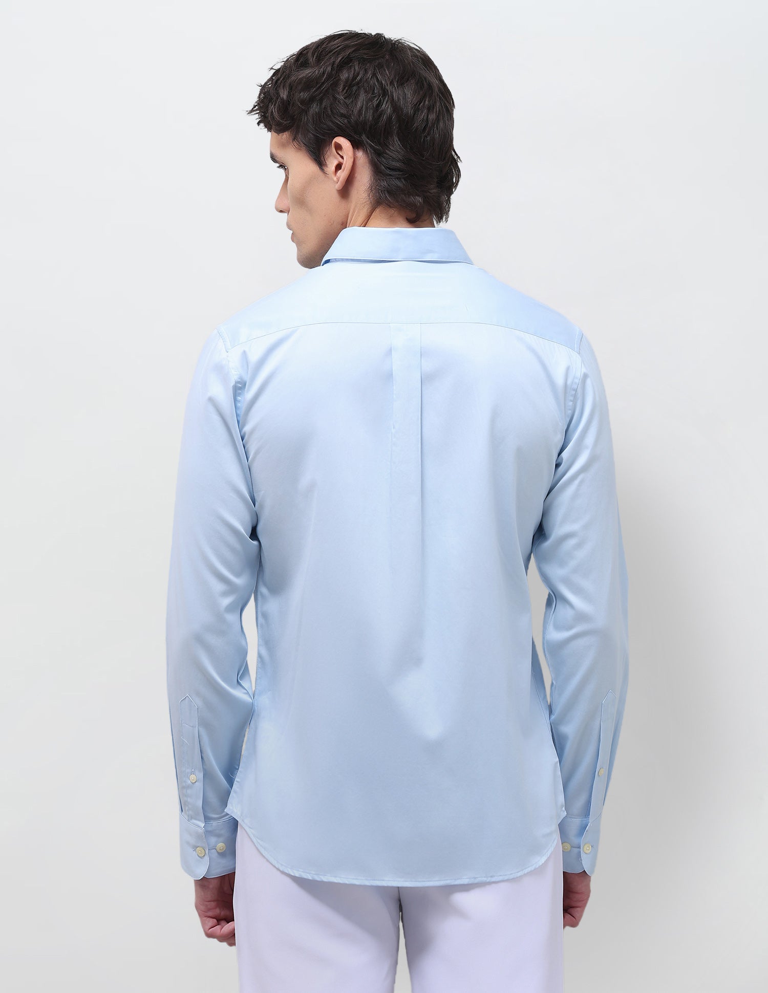Satin Solid Shirt Light Blue - U.S. Polo Assn. India | Large
