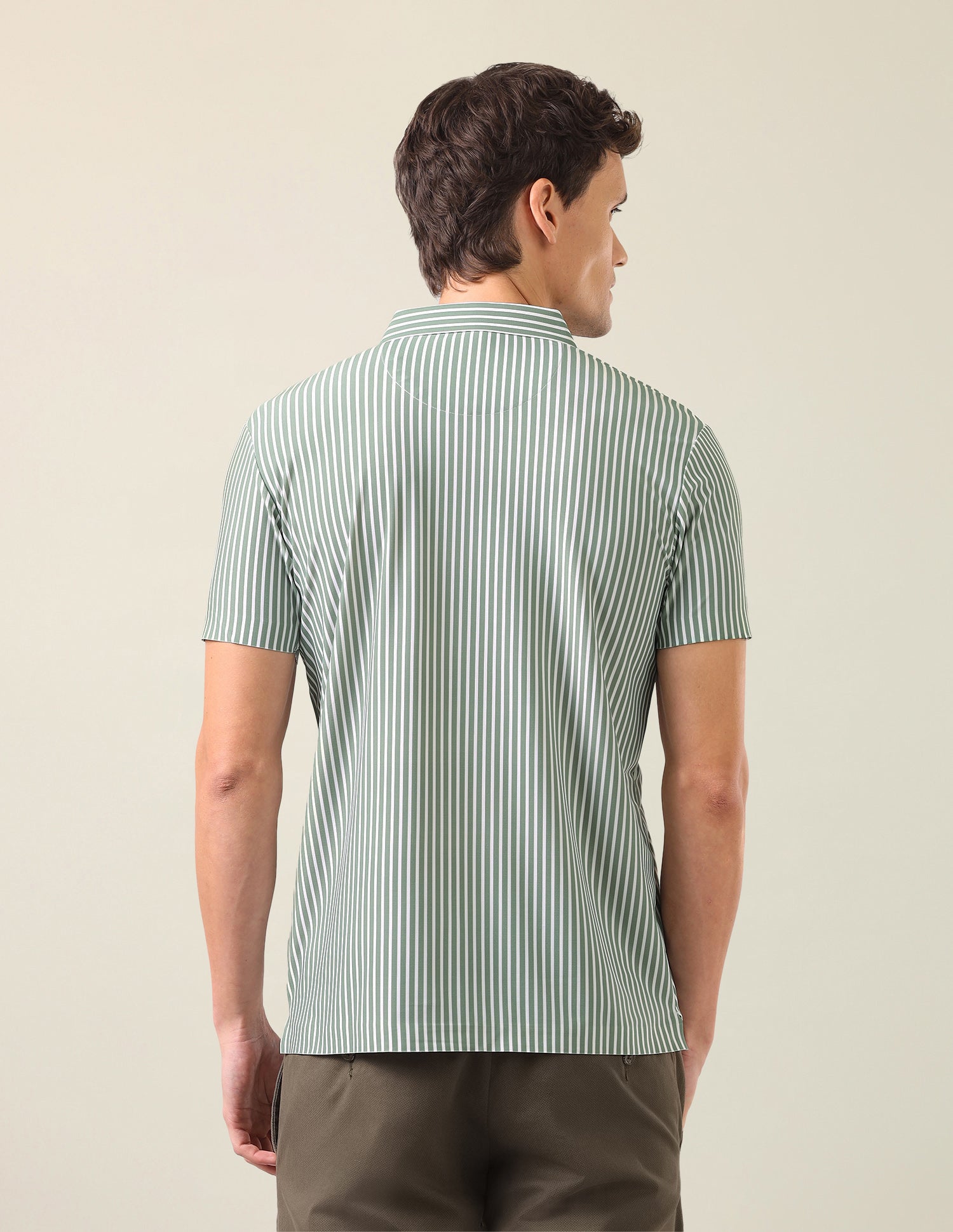 Vertical Striped Slim Fit Polo Shirt Green - U.S. Polo Assn. India | Large