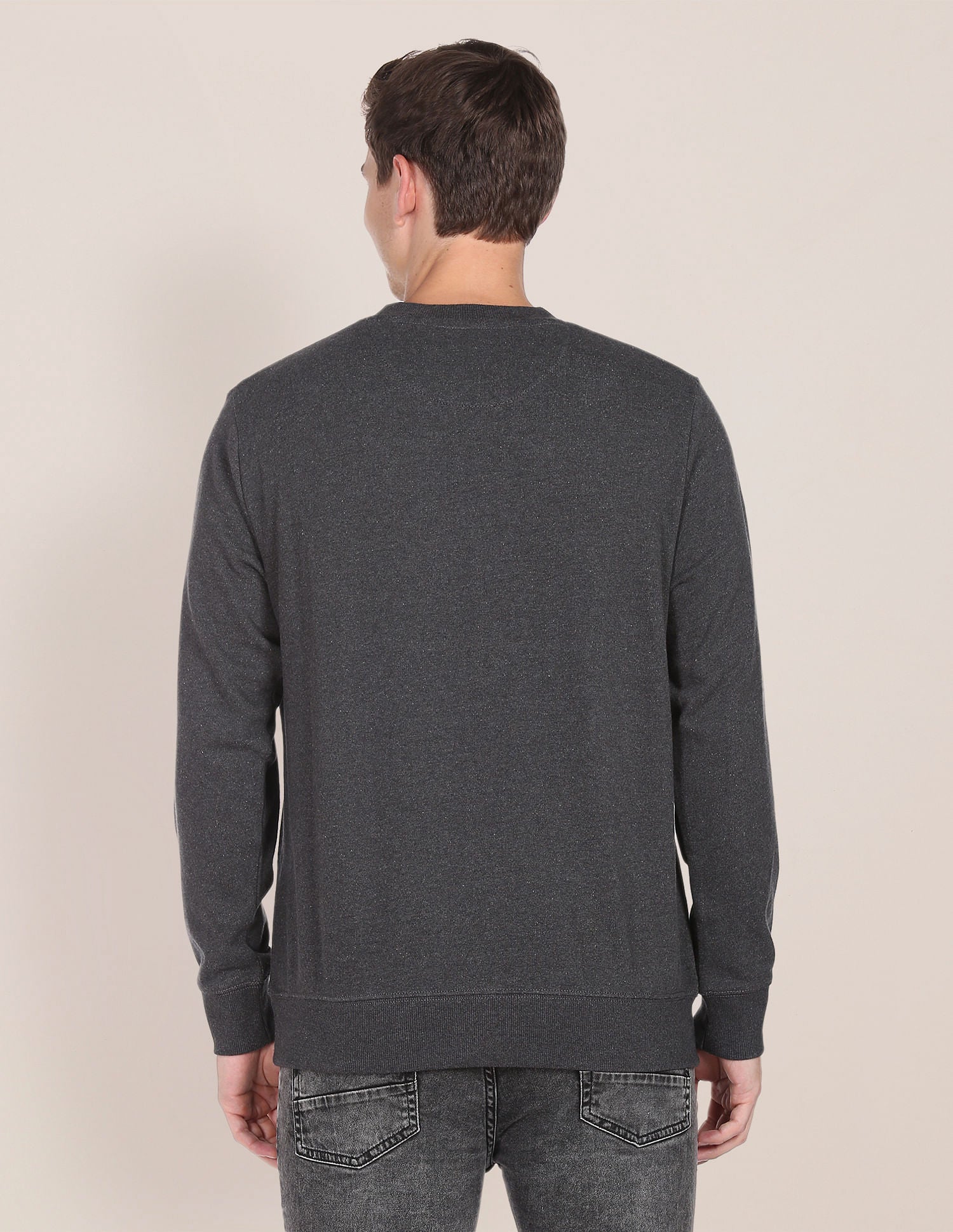 Crew Neck Heathered Sweatshirt Charcoal - U.S. POLO ASSN. | Large