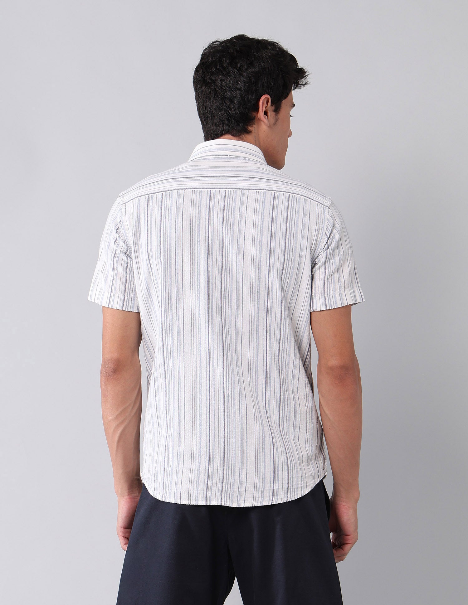 Vertical Striped Pure Cotton Shirt Blue - U.S. POLO ASSN. | Large