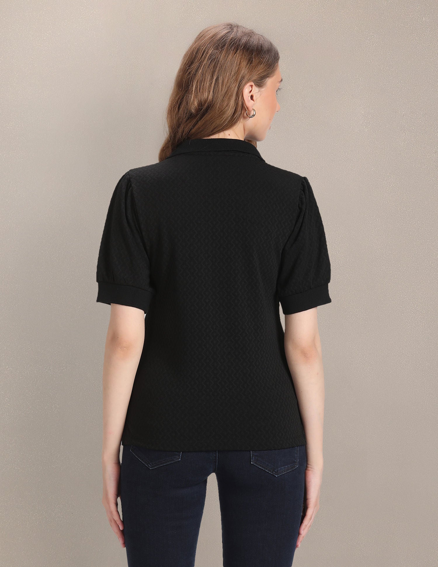 Textured Knit Polo Shirt Black - U.S. POLO ASSN. | Large