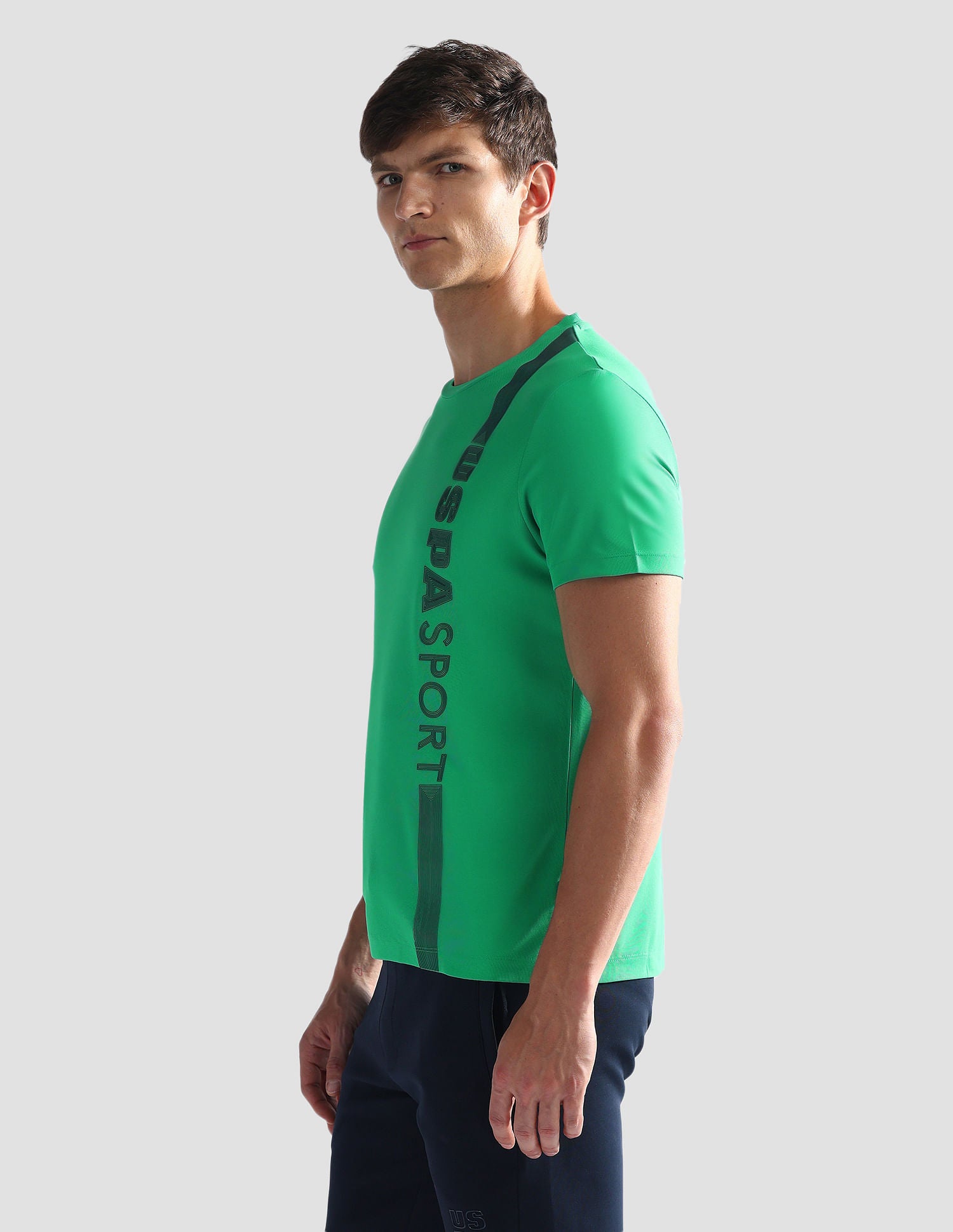 Brand Stripe Honeycomb T-Shirt Green - U.S. Polo Assn. India | Large