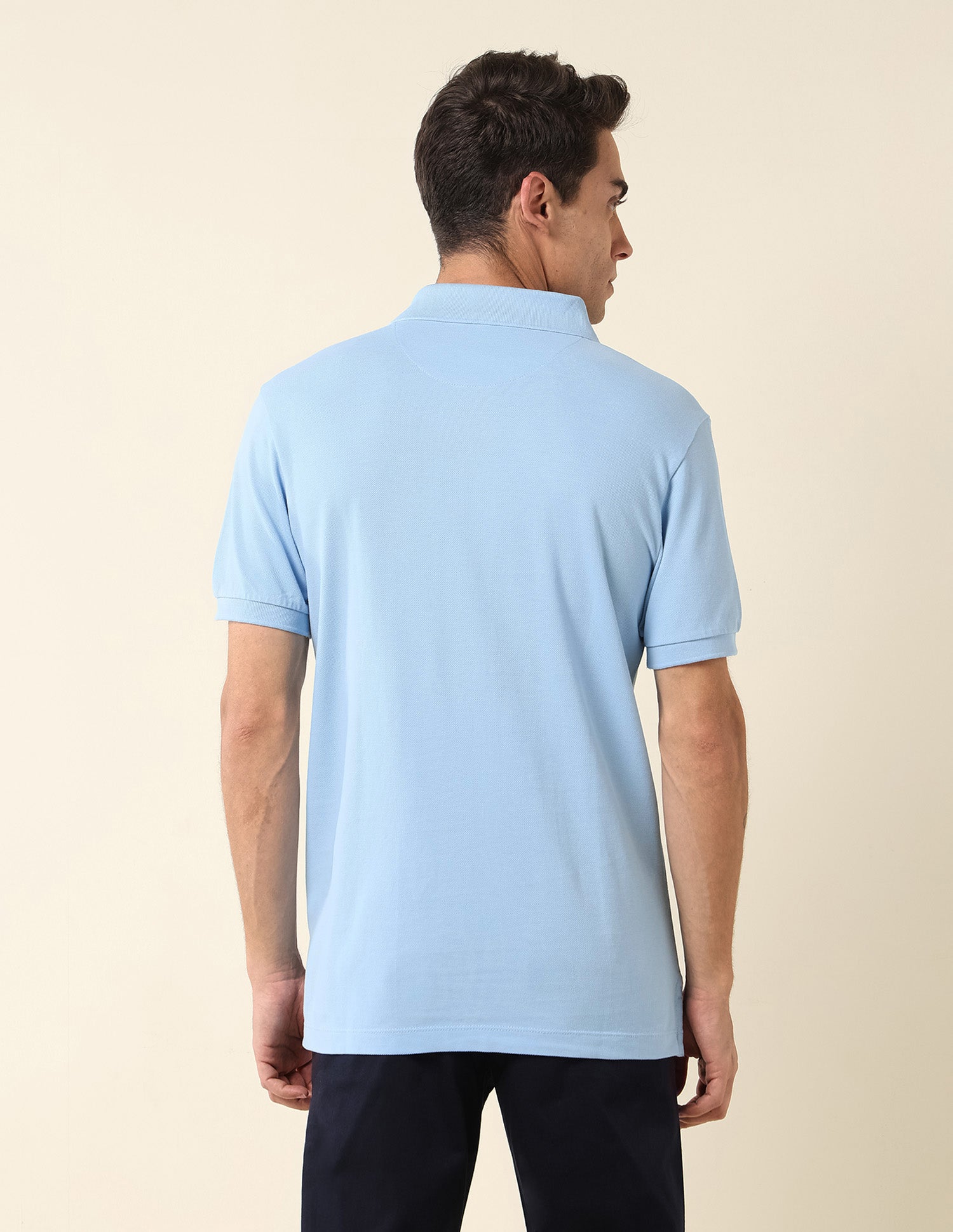 Slim Fit Pure Cotton Polo Shirt Light Blue - U.S. Polo Assn. India | Large