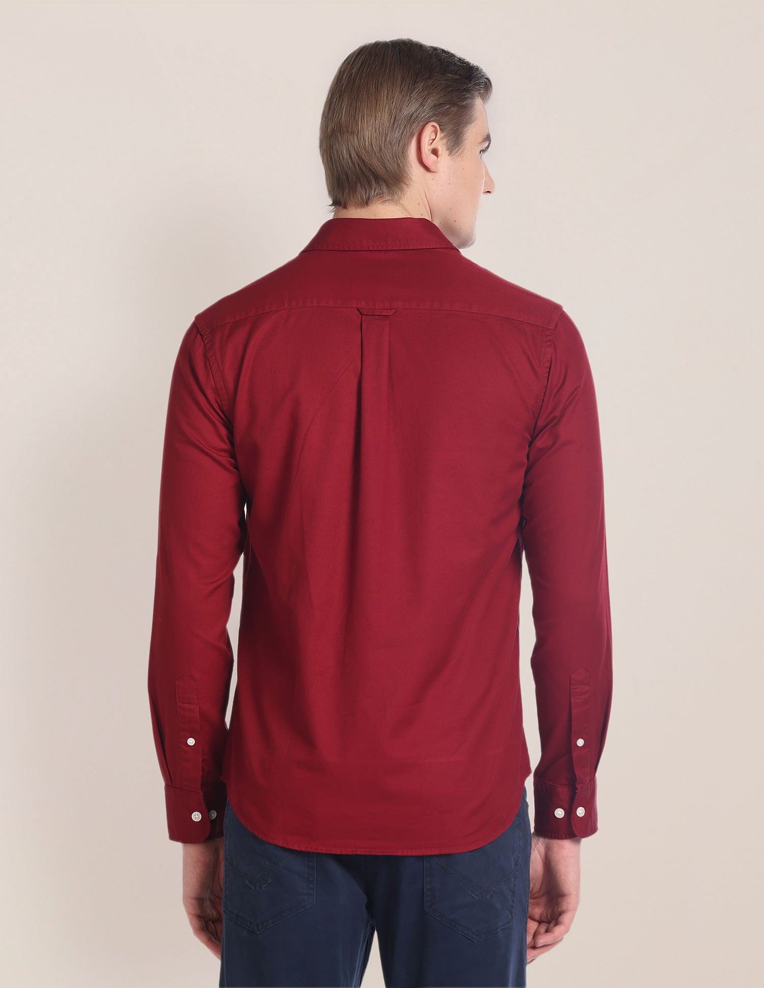 Solid Twill Casual Shirt Maroon - U.S. Polo Assn. India | Large