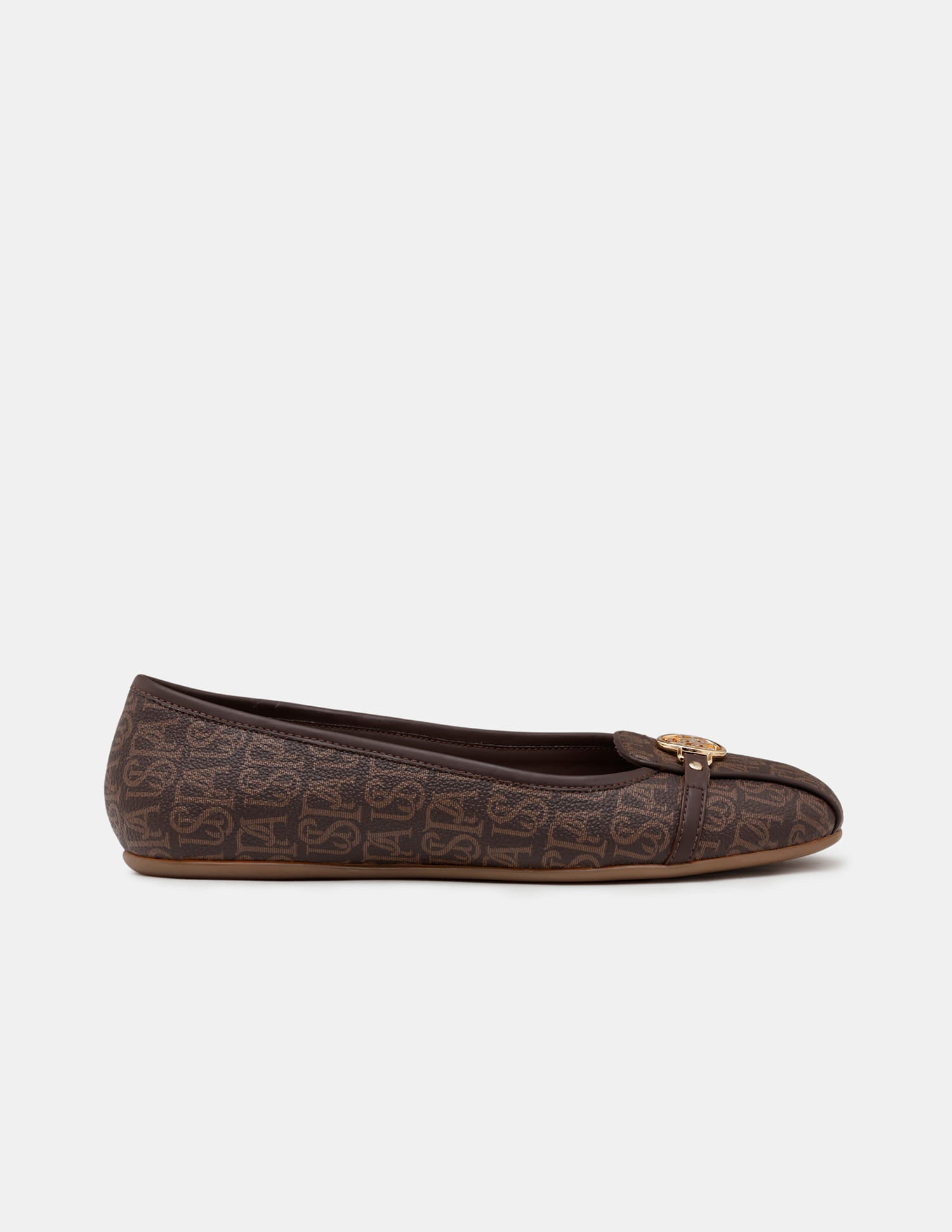 Alina 3.0 Brown Monogram Print Ballerinas Brown - U.S. Polo Assn. India | Large
