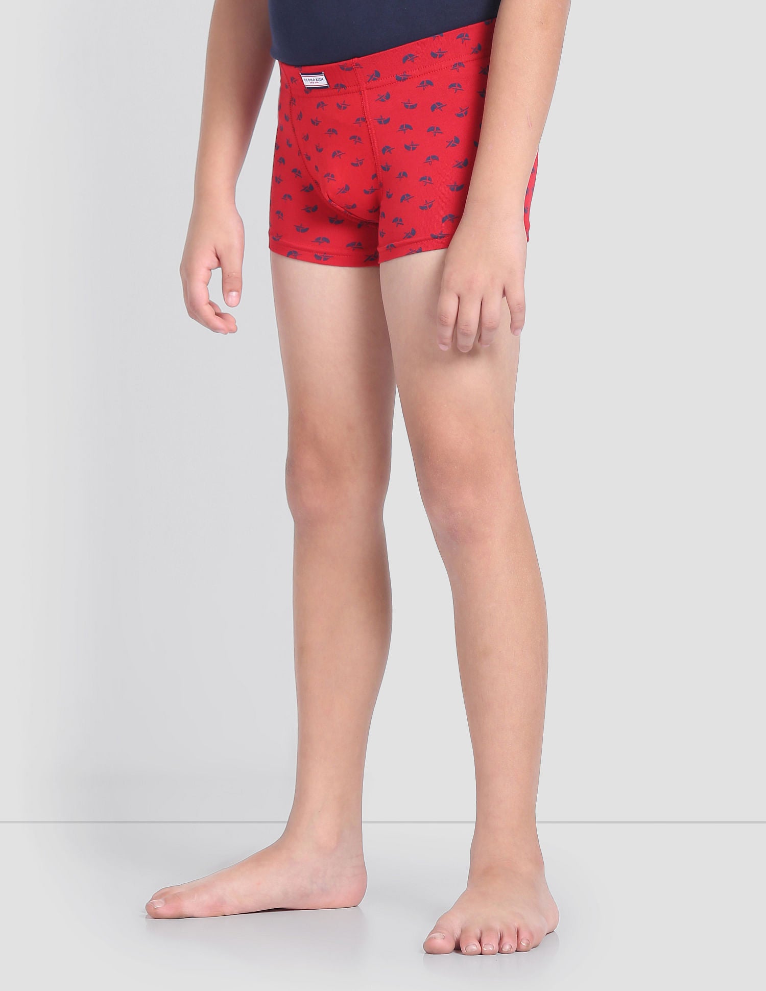 Mid Rise Cotton Spandex OKT01 Trunks - Pack Of 2 Red and Beige - U.S. POLO ASSN. | Large