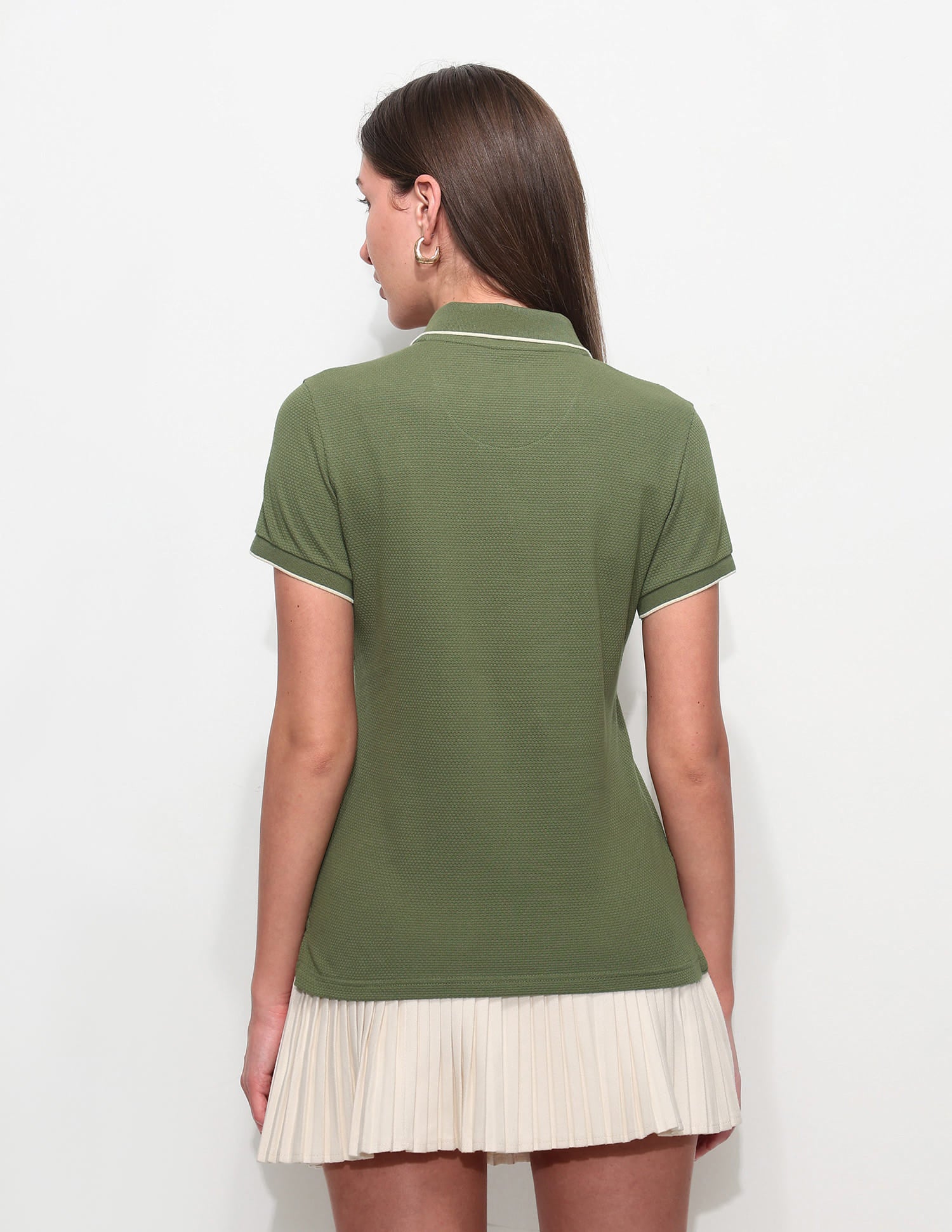 Regular Fit Textured Polo Shirt Green - U.S. Polo Assn. India | Large