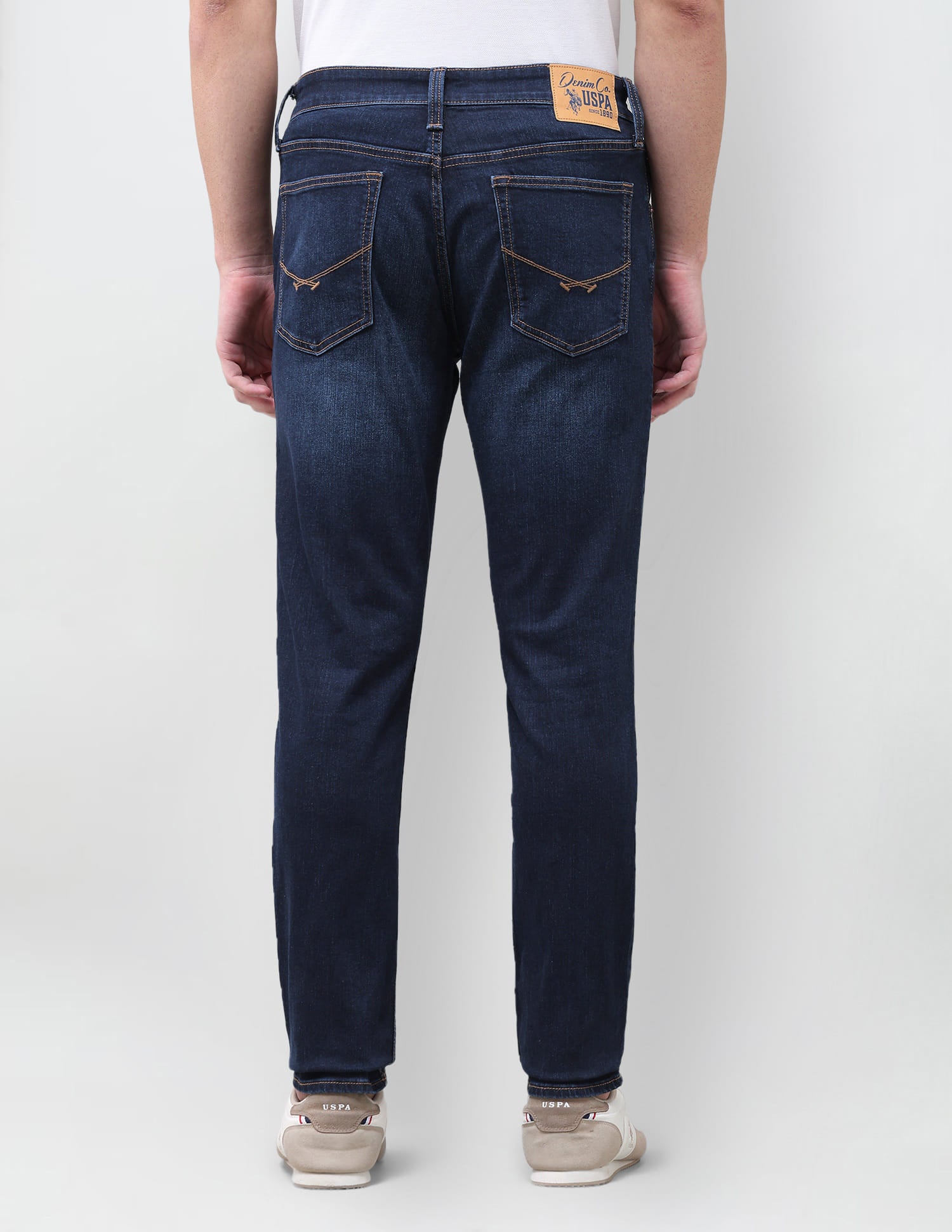Solid Slim Tapered Fit Jeans Blue - U.S. Polo Assn. India | Large