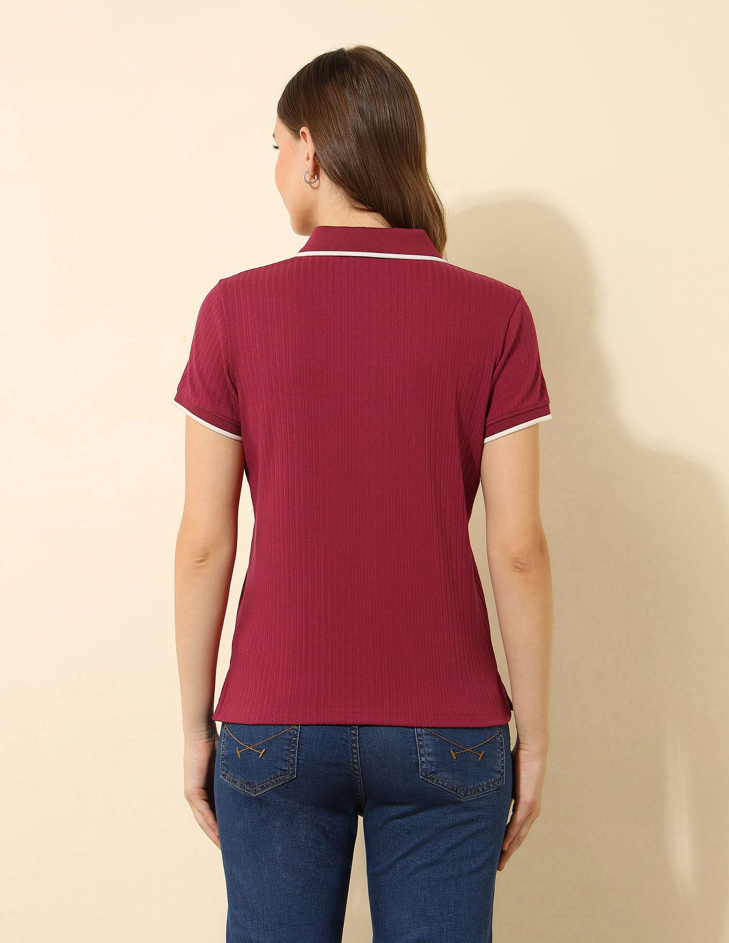 Regular Fit Textured Polo Shirt Maroon - U.S. POLO ASSN. | Large