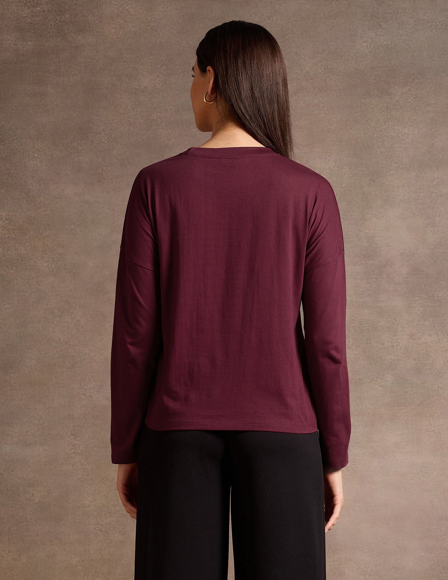 Drop Shoulder Satin Flock T-Shirt Maroon - U.S. POLO ASSN. | Large