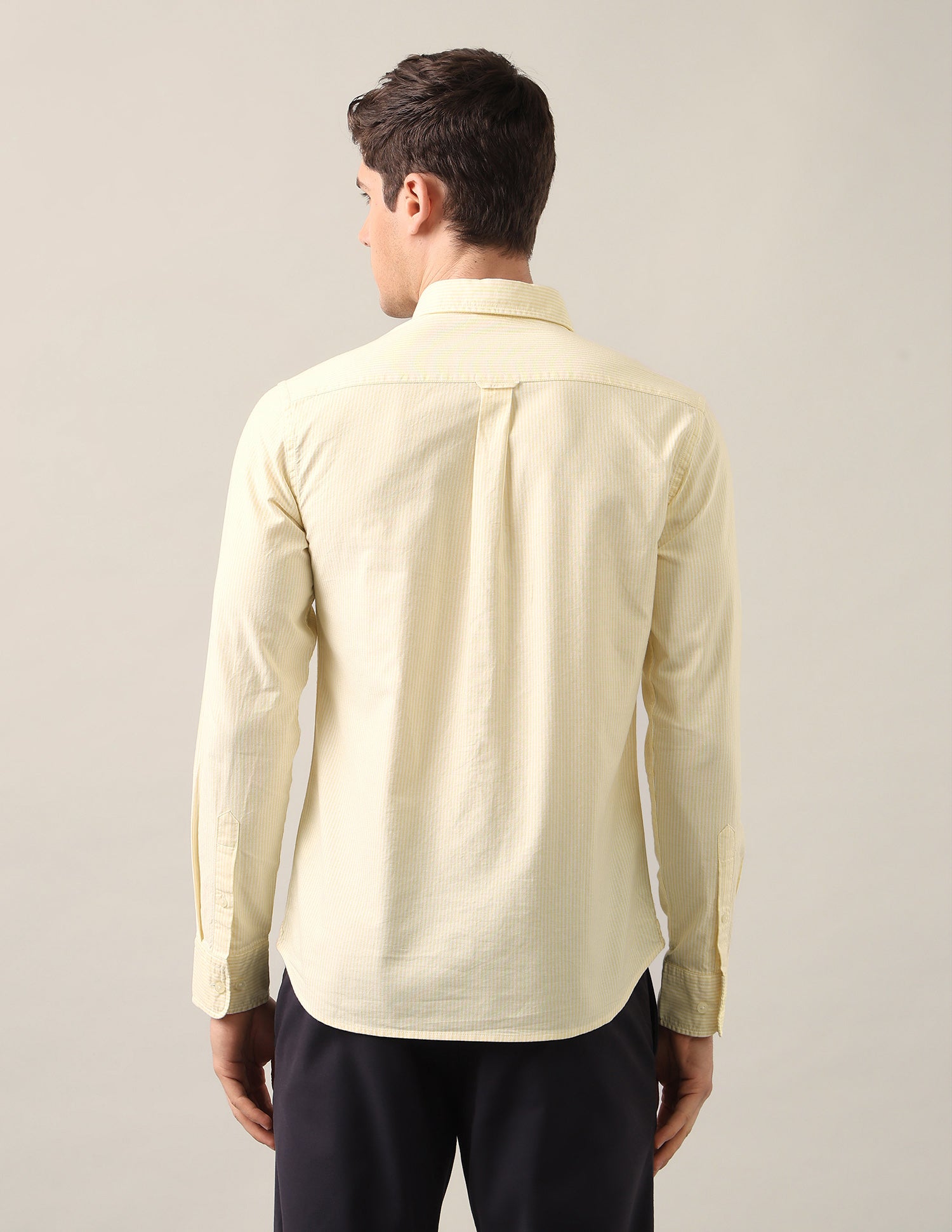 Vertical Striped Oxford Shirt Yellow - U.S. Polo Assn. India | Large