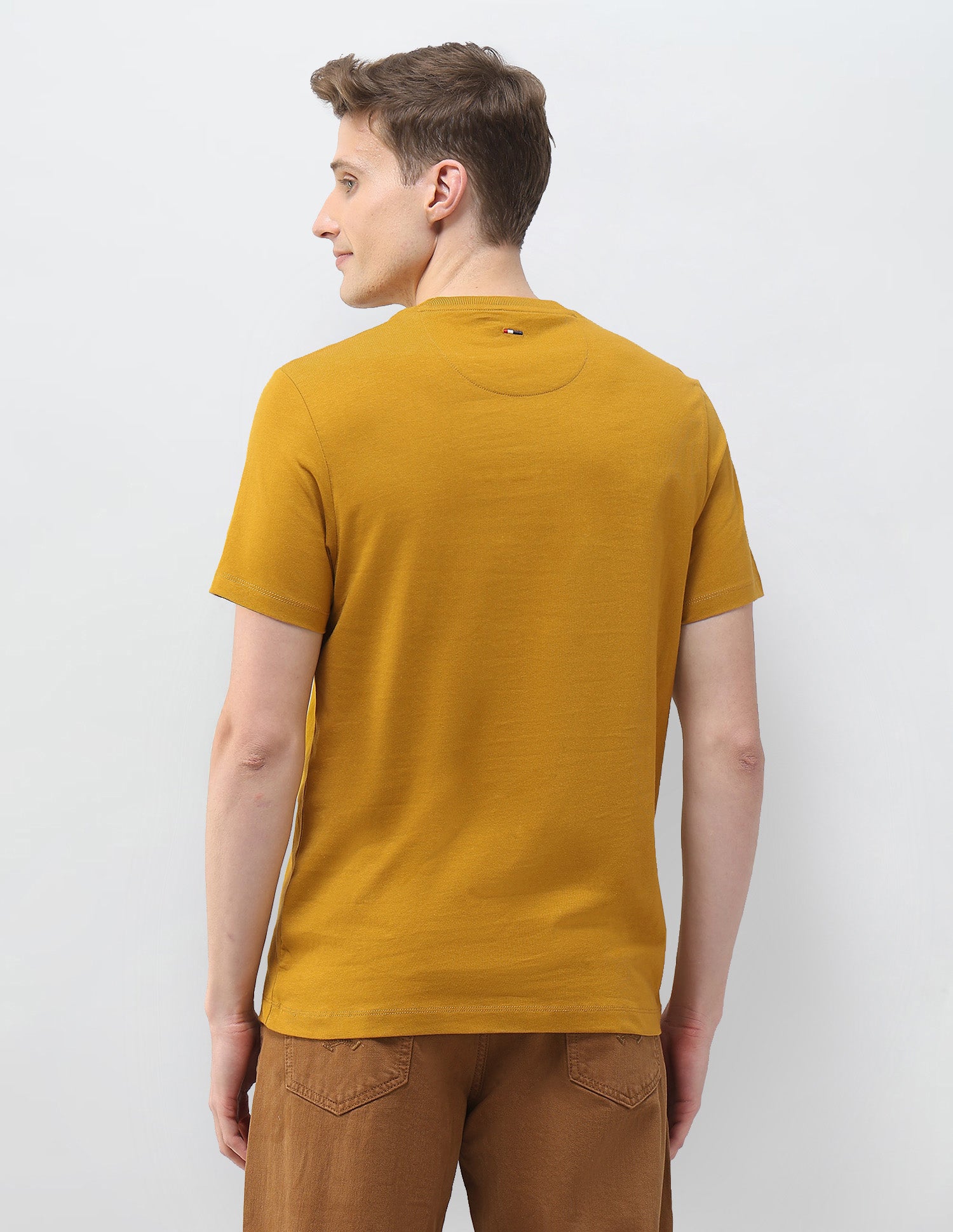 Graphic Brand Embroidered Motel On The Coast T-Shirt Mustard - U.S. Polo Assn. India | Large