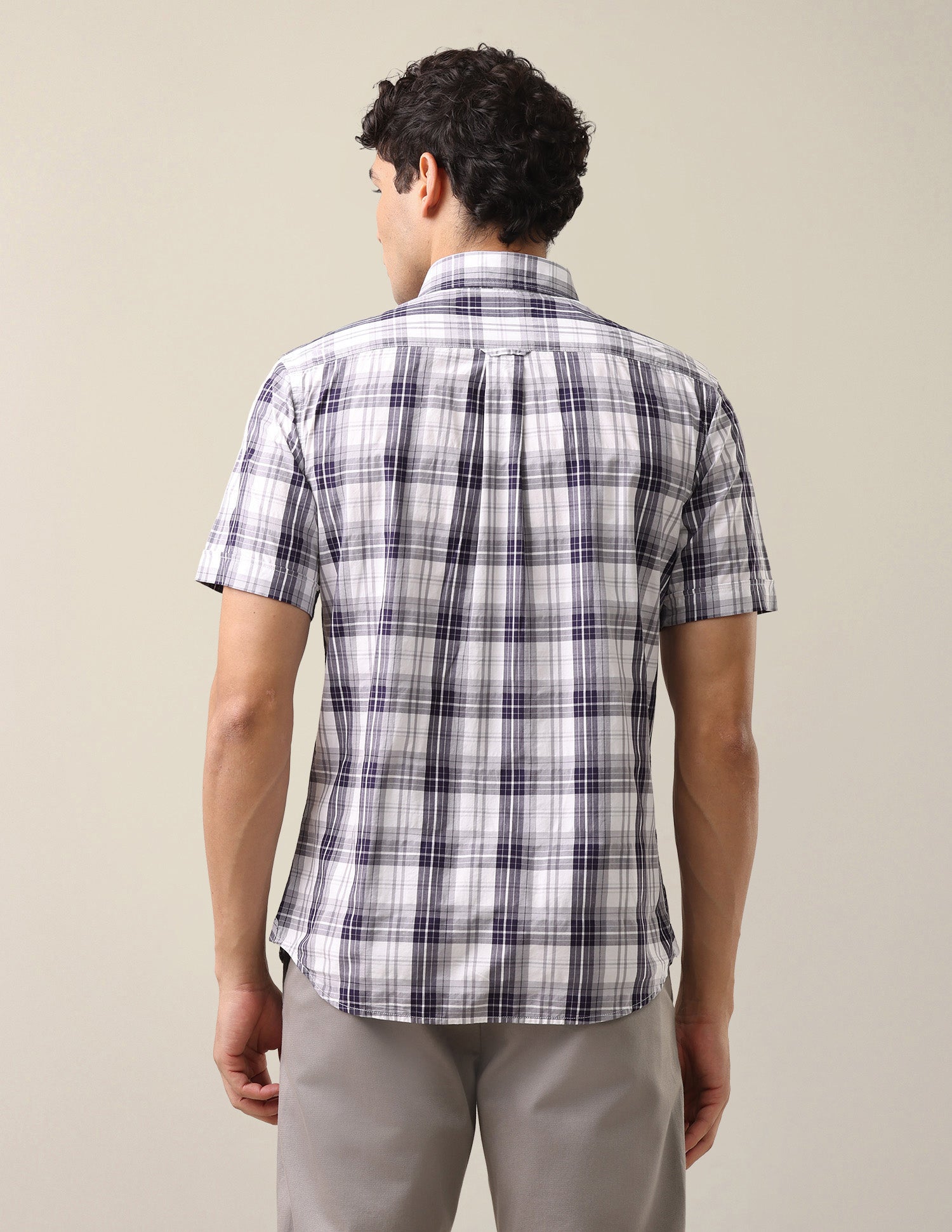 Plaid Checked Tailored Fit Shirt Purple - U.S. Polo Assn. India | Large